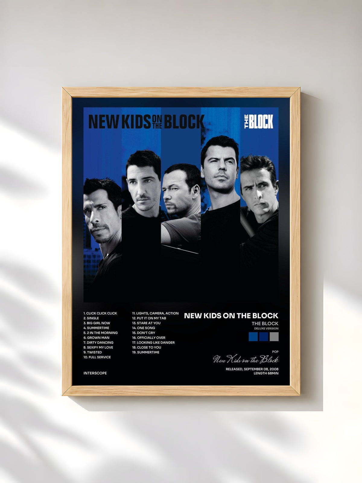 #bois Tableau de l'album The Block (Deluxe Version) de New Kids on the Block, cadre en bois brut, imprimé et encadré en France