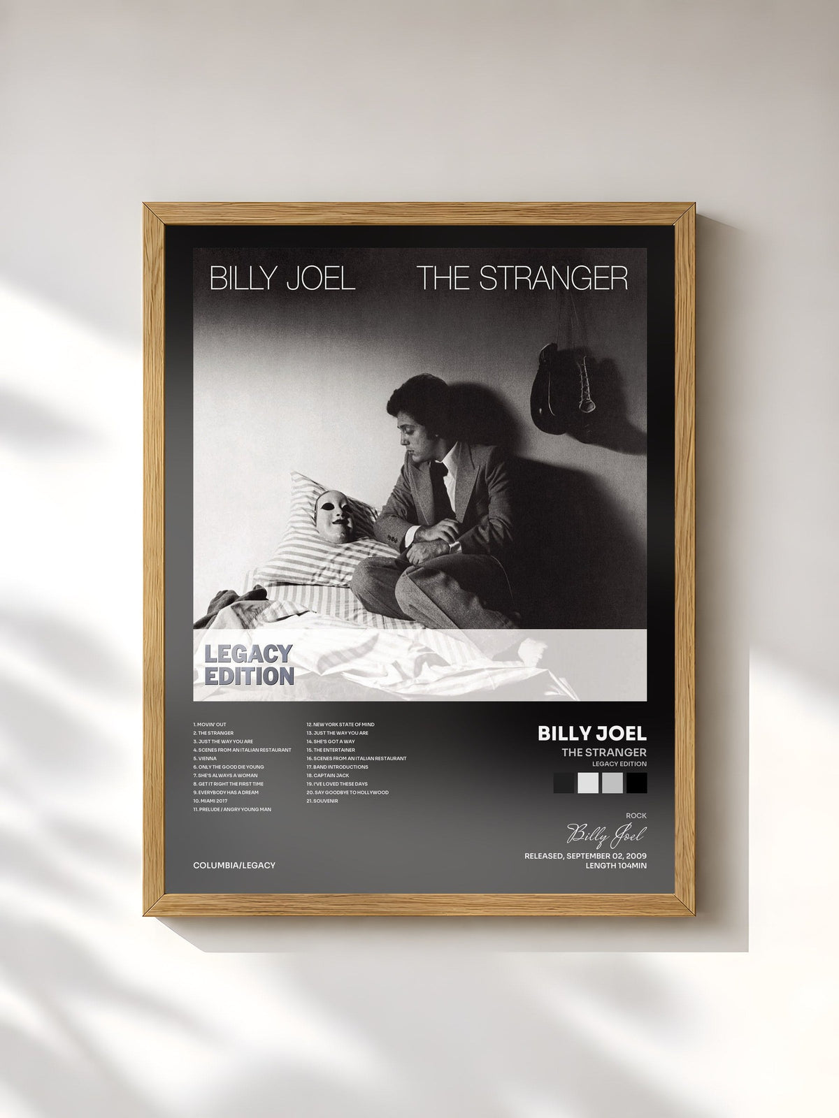 #bois Tableau de l'album The Stranger (Legacy Edition) de Billy Joel, cadre en bois brut, imprimé et encadré en France