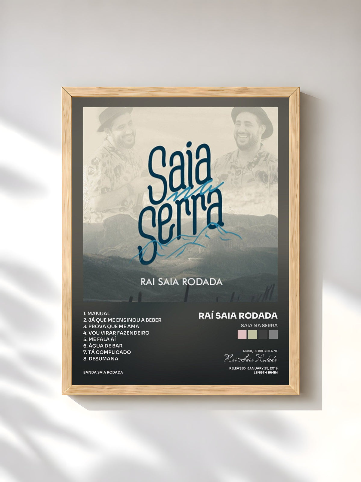 #bois Tableau de l'album Saia na Serra de Raí Saia Rodada, cadre en bois brut, imprimé et encadré en France