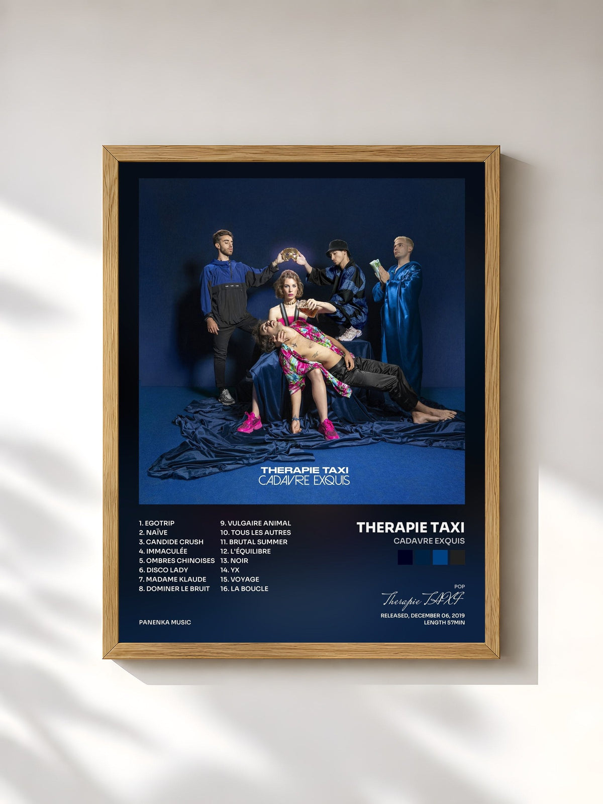 #bois Tableau de l'album Cadavre exquis de Therapie TAXI, cadre en bois brut, imprimé et encadré en France
