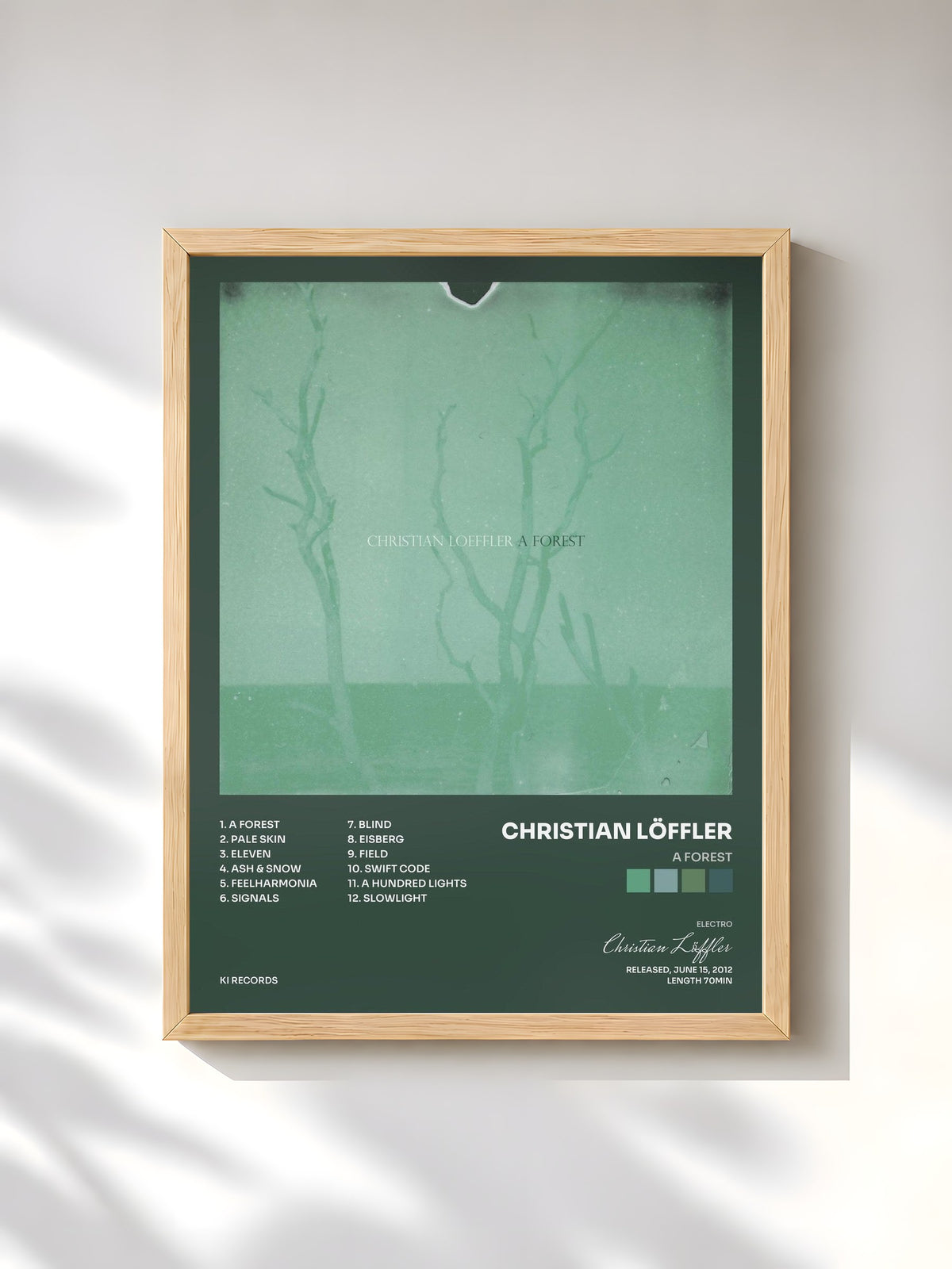 #bois Tableau de l'album A Forest de Christian Löffler, cadre en bois brut, imprimé et encadré en France