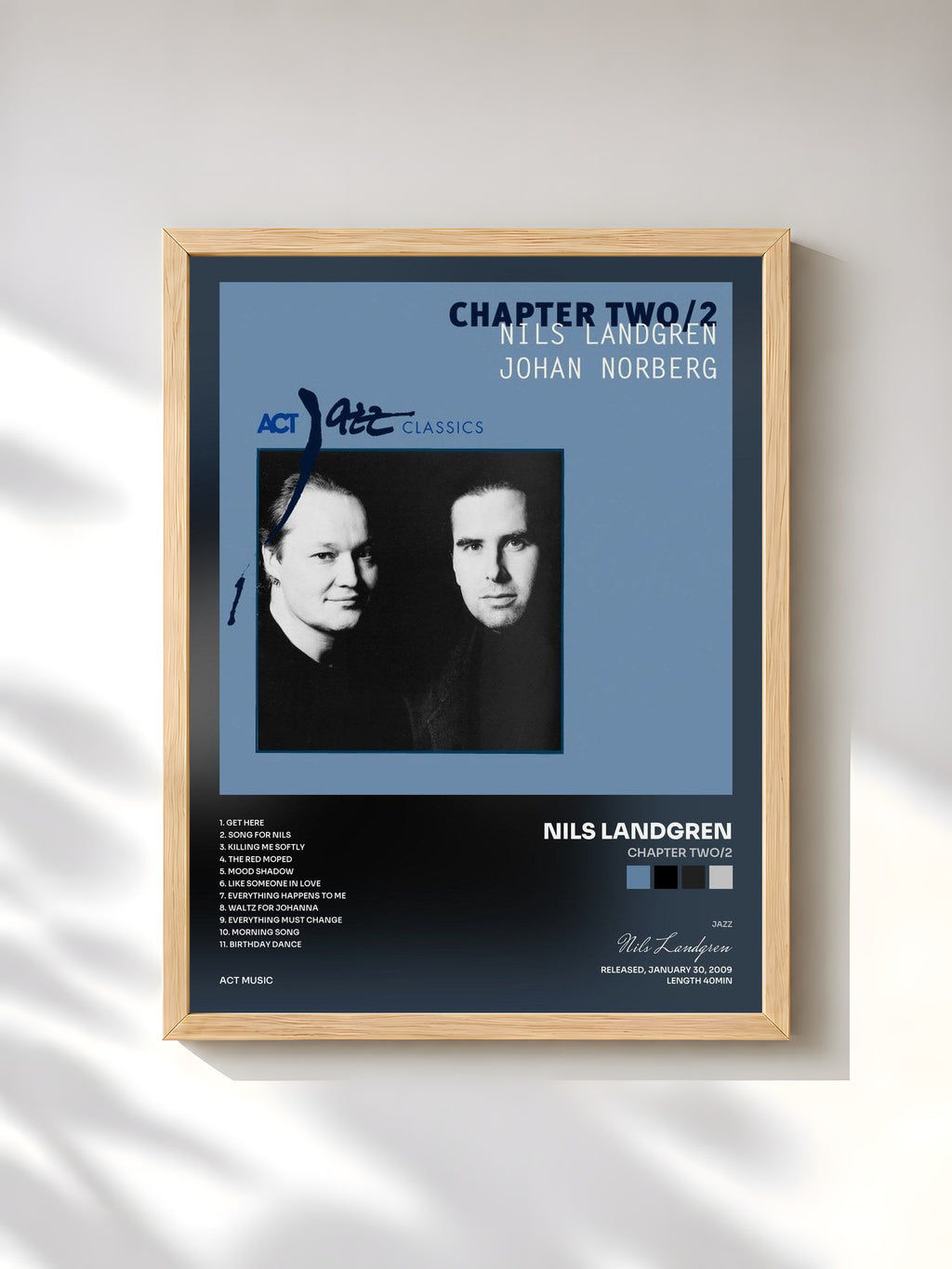 #bois Tableau de l'album Chapter Two/2 de Nils Landgren, cadre en bois brut, imprimé et encadré en France