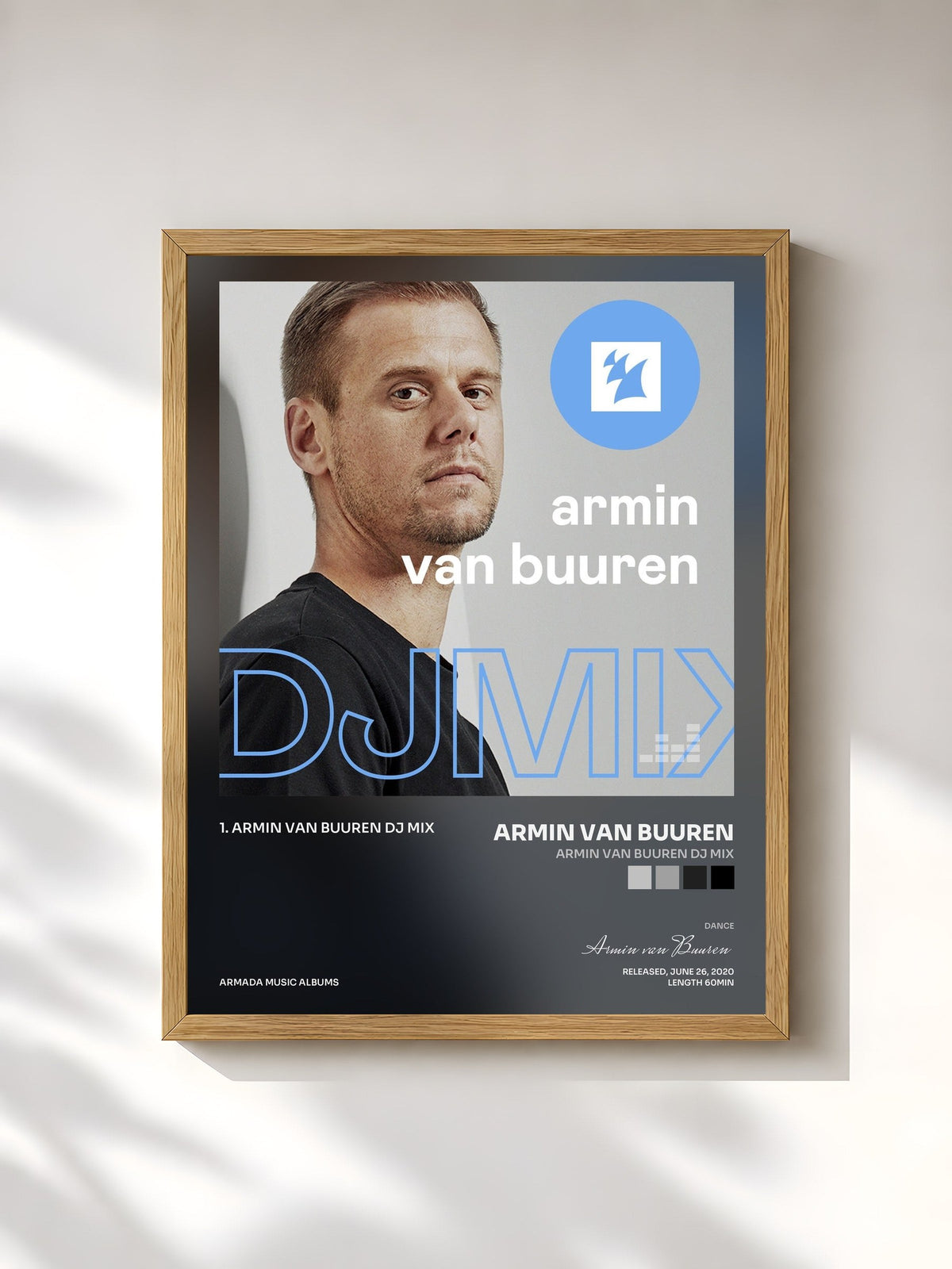 #bois Tableau de l'album Armin van Buuren DJ Mix de Armin van Buuren, cadre en bois brut, imprimé et encadré en France