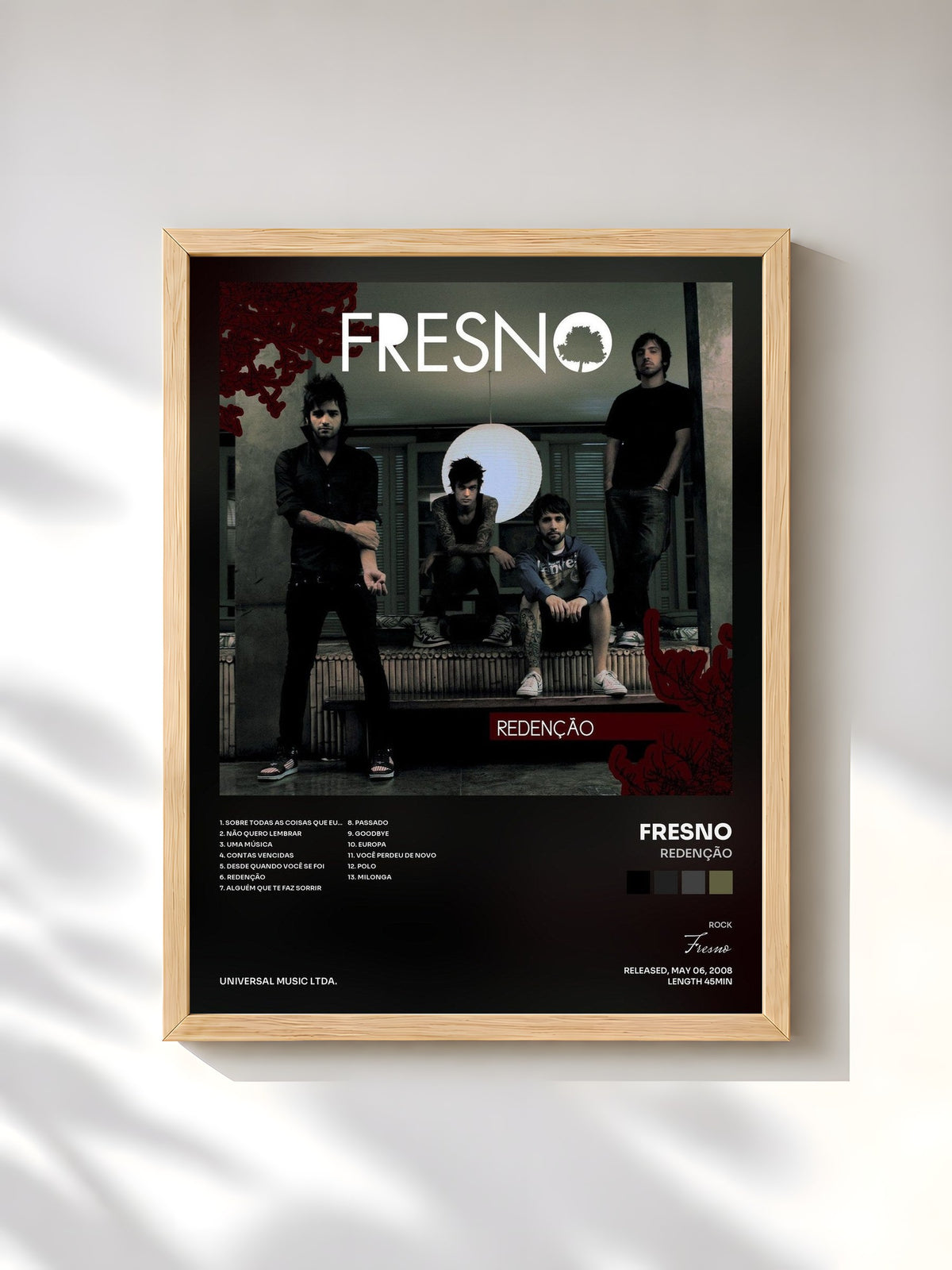 #bois Tableau de l'album Redenção de Fresno, cadre en bois brut, imprimé et encadré en France
