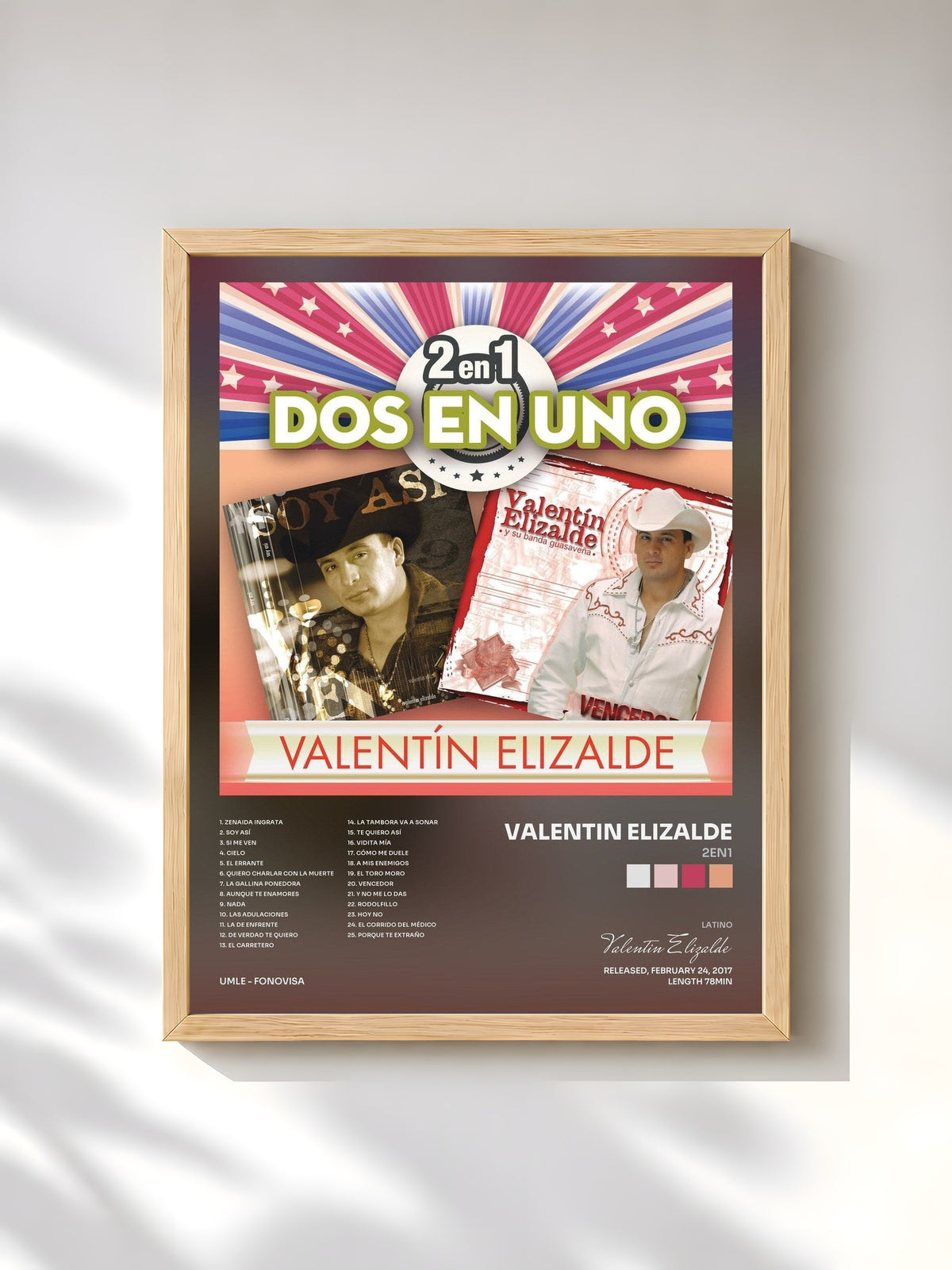 #bois Tableau de l'album 2En1 de Valentin Elizalde, cadre en bois brut, imprimé et encadré en France