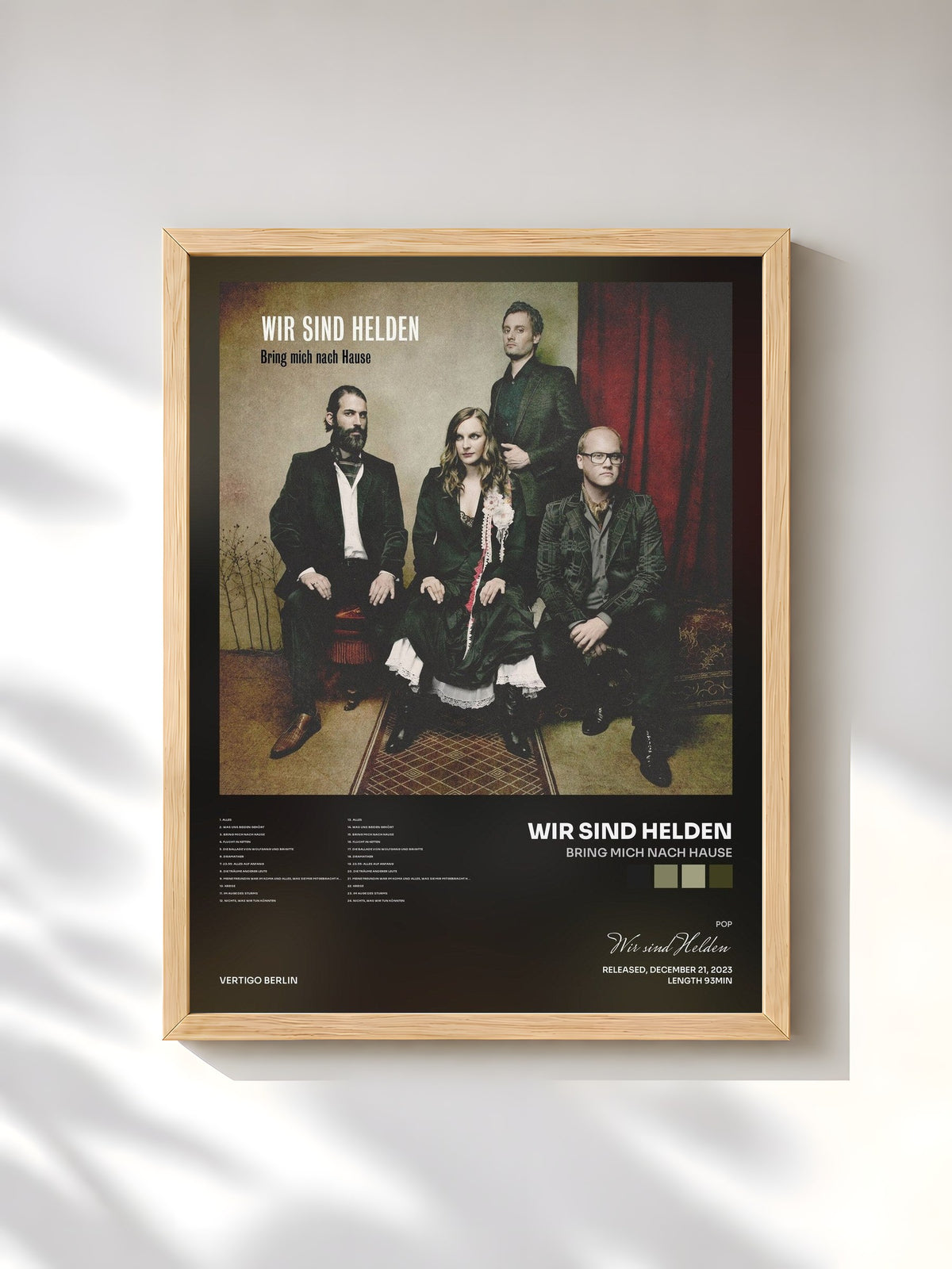 #bois Tableau de l'album Bring mich nach Hause de Wir sind Helden, cadre en bois brut, imprimé et encadré en France