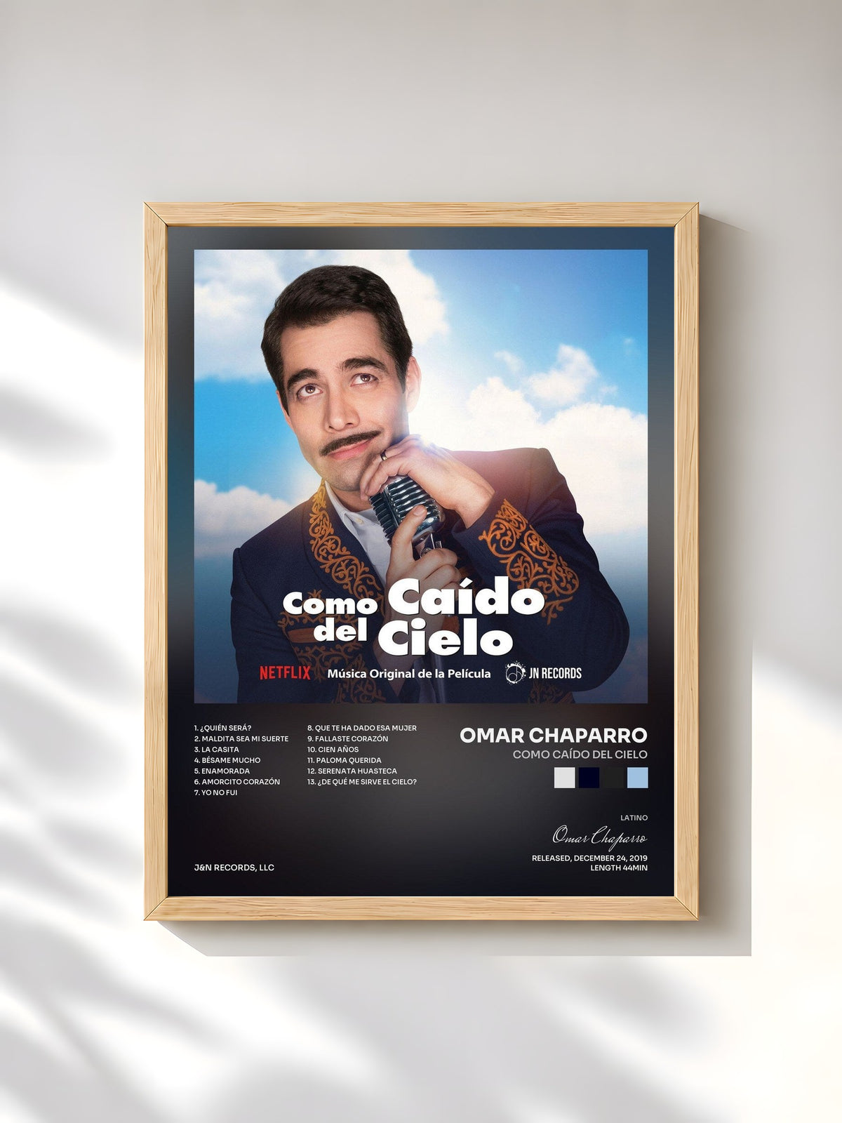 #bois Tableau de l'album Como Caído del Cielo de Omar Chaparro, cadre en bois brut, imprimé et encadré en France