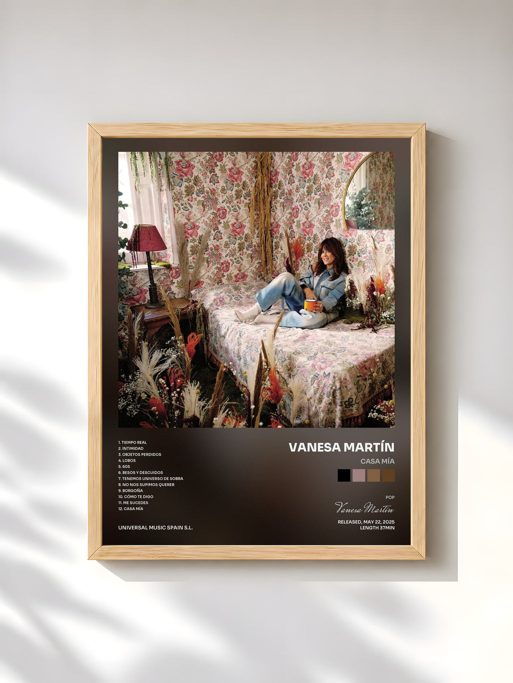 #bois Tableau de l'album Casa Mía de Vanesa Martín, cadre en bois brut, imprimé et encadré en France