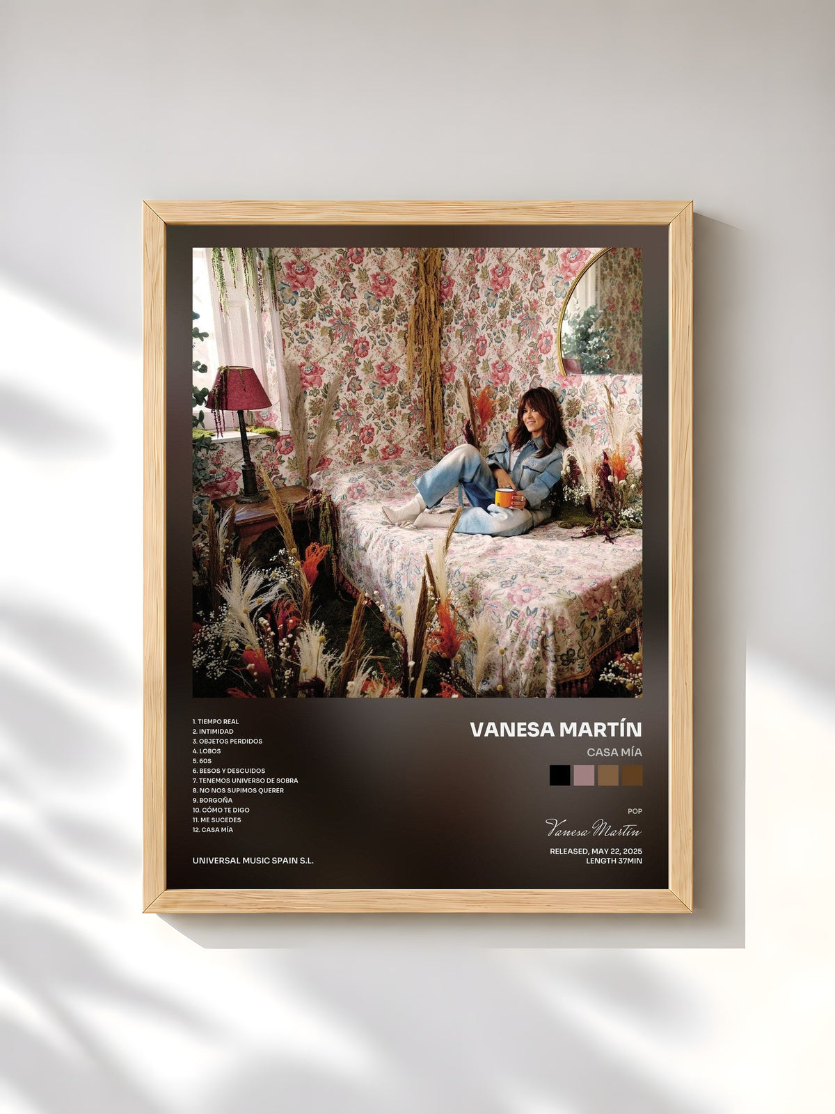 #bois Tableau de l'album Casa Mía de Vanesa Martín, cadre en bois brut, imprimé et encadré en France