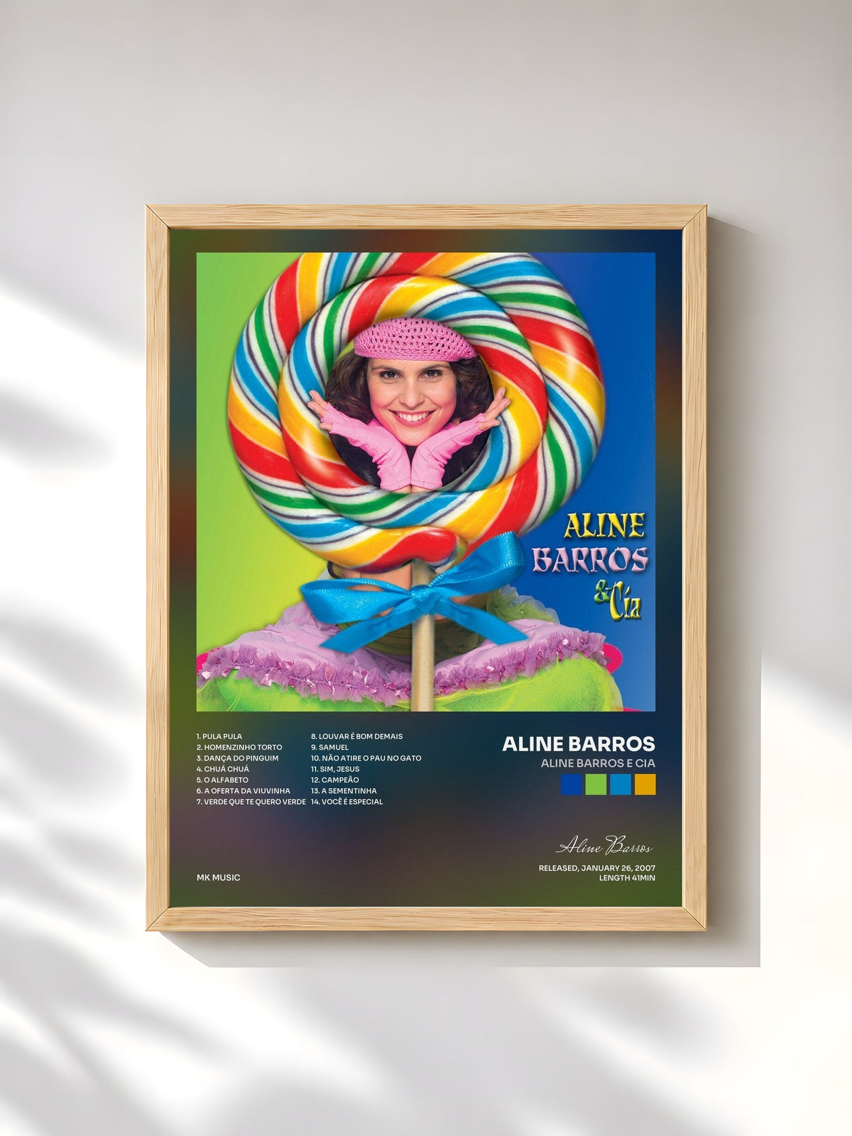 #bois Tableau de l'album Aline Barros e Cia de Aline Barros, cadre en bois brut, imprimé et encadré en France