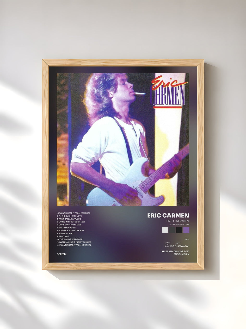 #bois Tableau de l'album Eric Carmen (Expanded Edition) de Eric Carmen, cadre en bois brut, imprimé et encadré en France