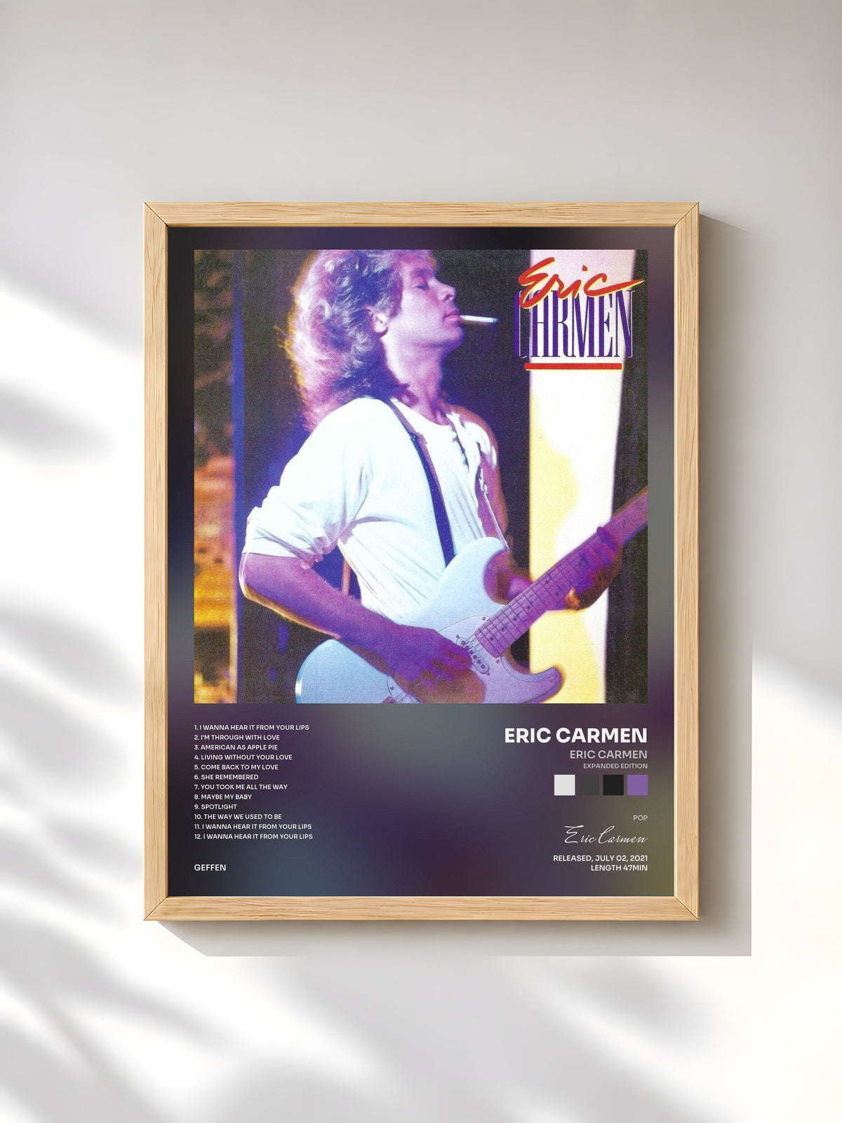 #bois Tableau de l'album Eric Carmen (Expanded Edition) de Eric Carmen, cadre en bois brut, imprimé et encadré en France