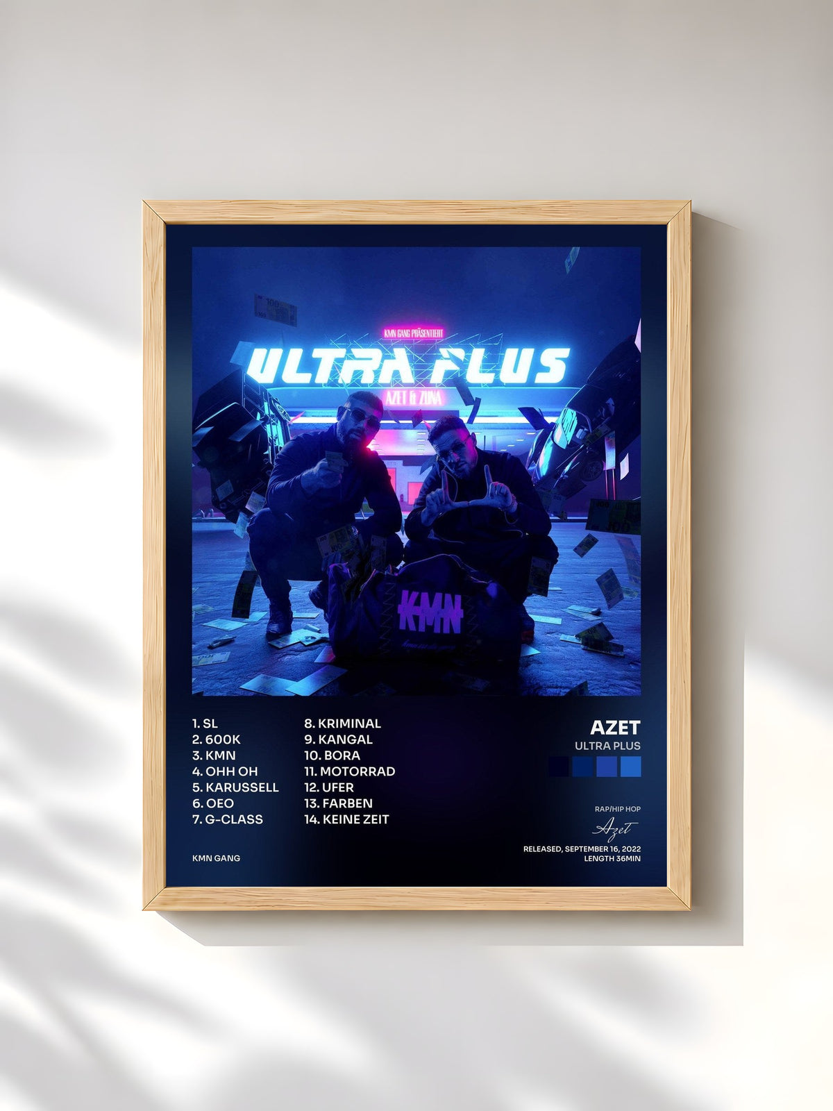 #bois Tableau de l'album Ultra Plus de Azet, cadre en bois brut, imprimé et encadré en France