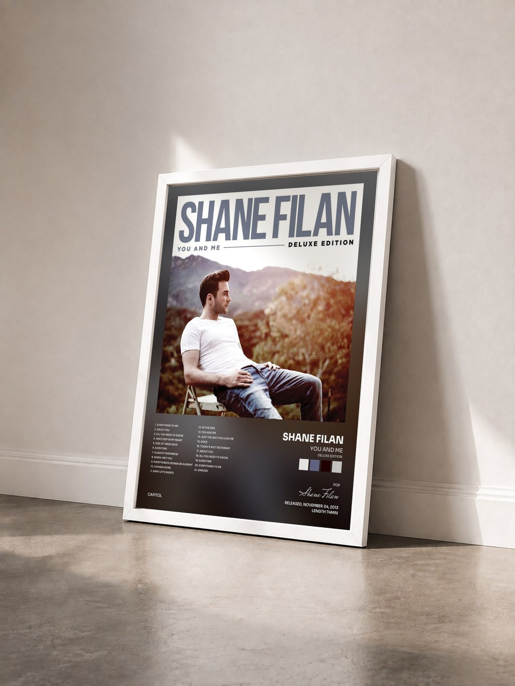 #blanc Tableau de l'album You And Me (Deluxe Edition) de Shane Filan vu de trois quarts, cadre blanc