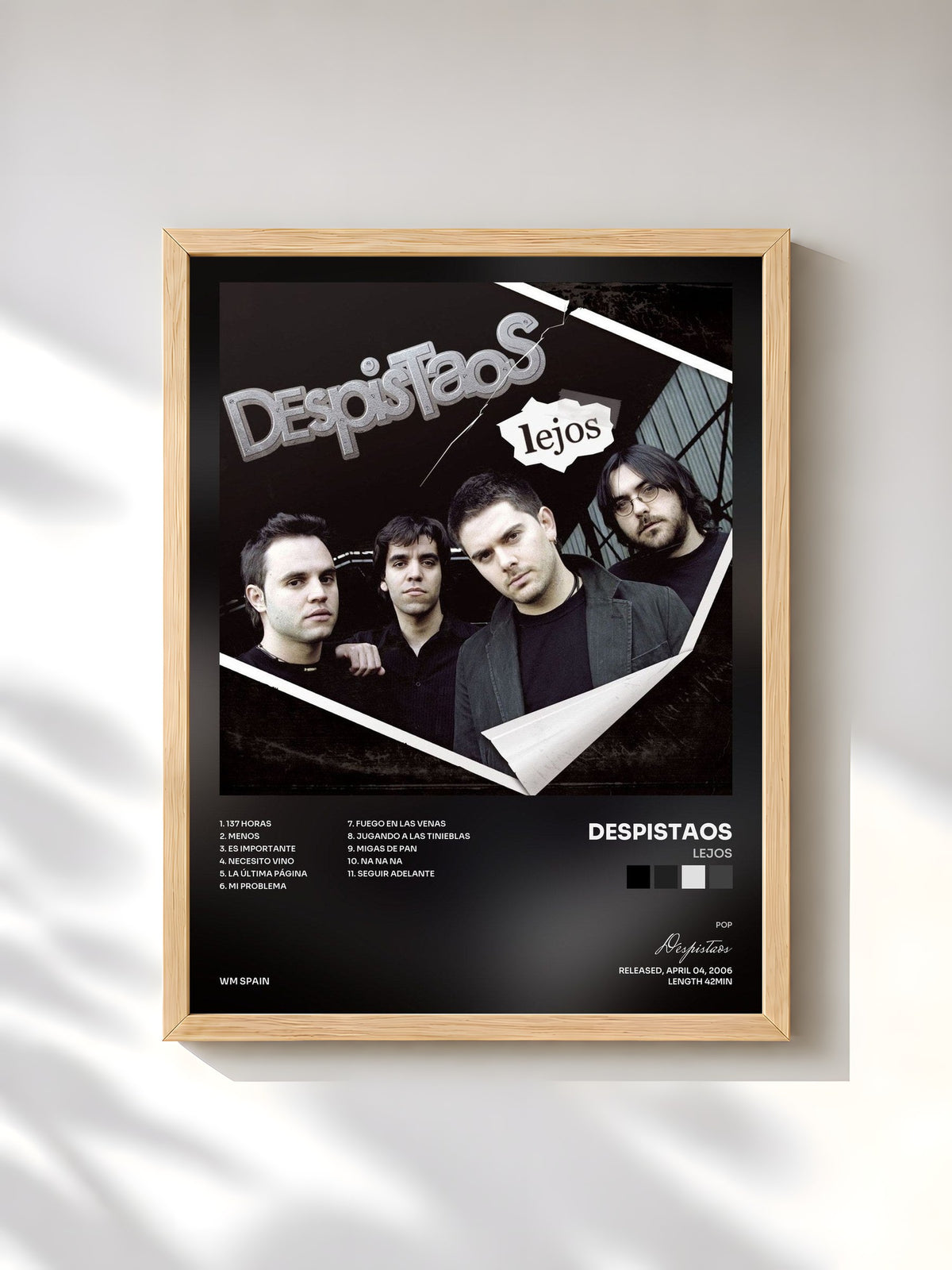 #bois Tableau de l'album Lejos de Despistaos, cadre en bois brut, imprimé et encadré en France