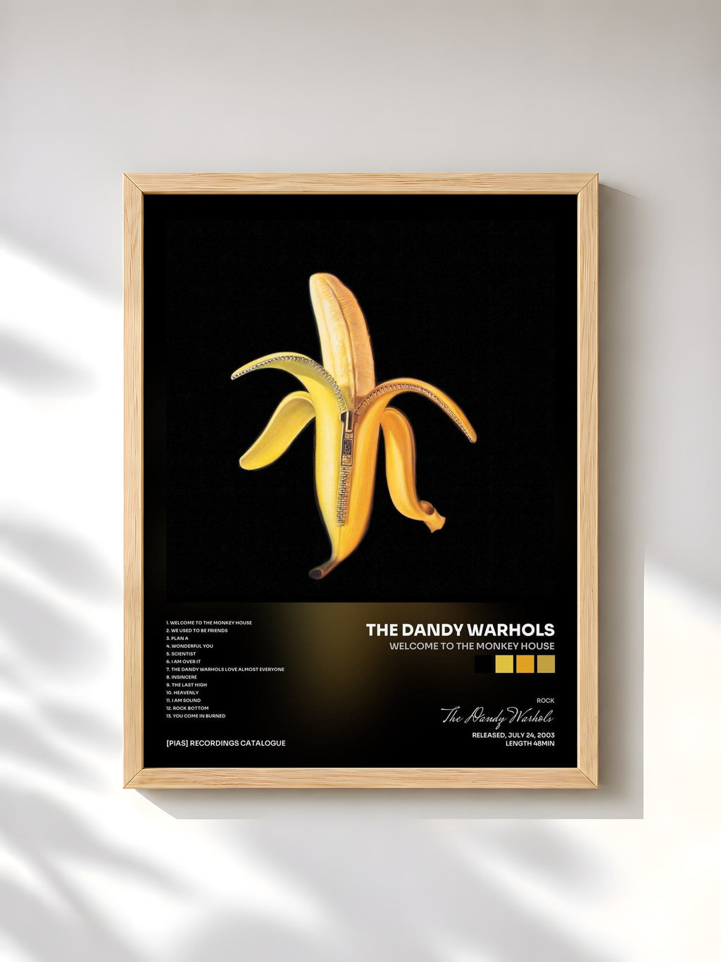#bois Tableau de l'album Welcome To The Monkey House de The Dandy Warhols, cadre en bois brut, imprimé et encadré en France