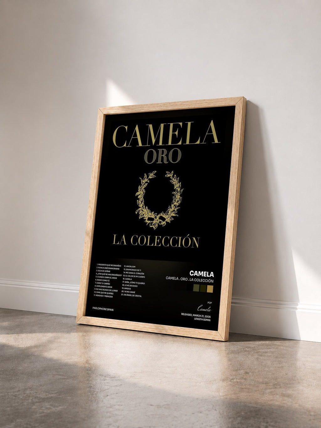 #bois Tableau de l'album Camela . Oro . La Colección de Camela vu de trois quarts, cadre en bois brut