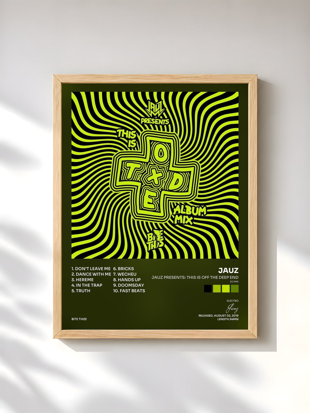 #bois Tableau de l'album Jauz Presents: This Is off the Deep End (Dj Mix) de Jauz, cadre en bois brut, imprimé et encadré en France