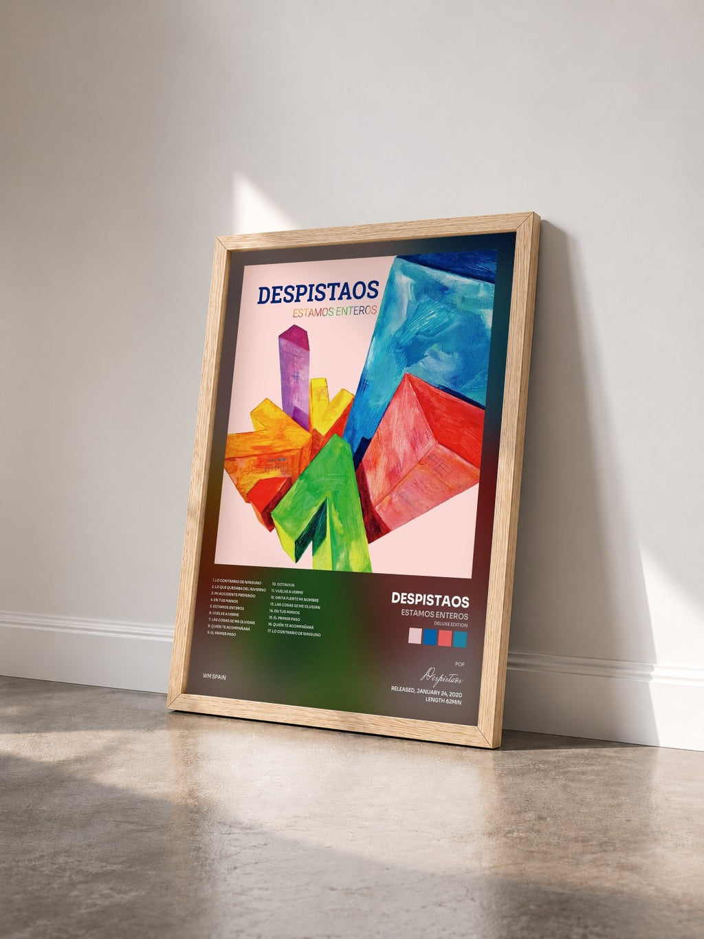 #bois Tableau de l'album Estamos enteros (Deluxe Edition) de Despistaos vu de trois quarts, cadre en bois brut