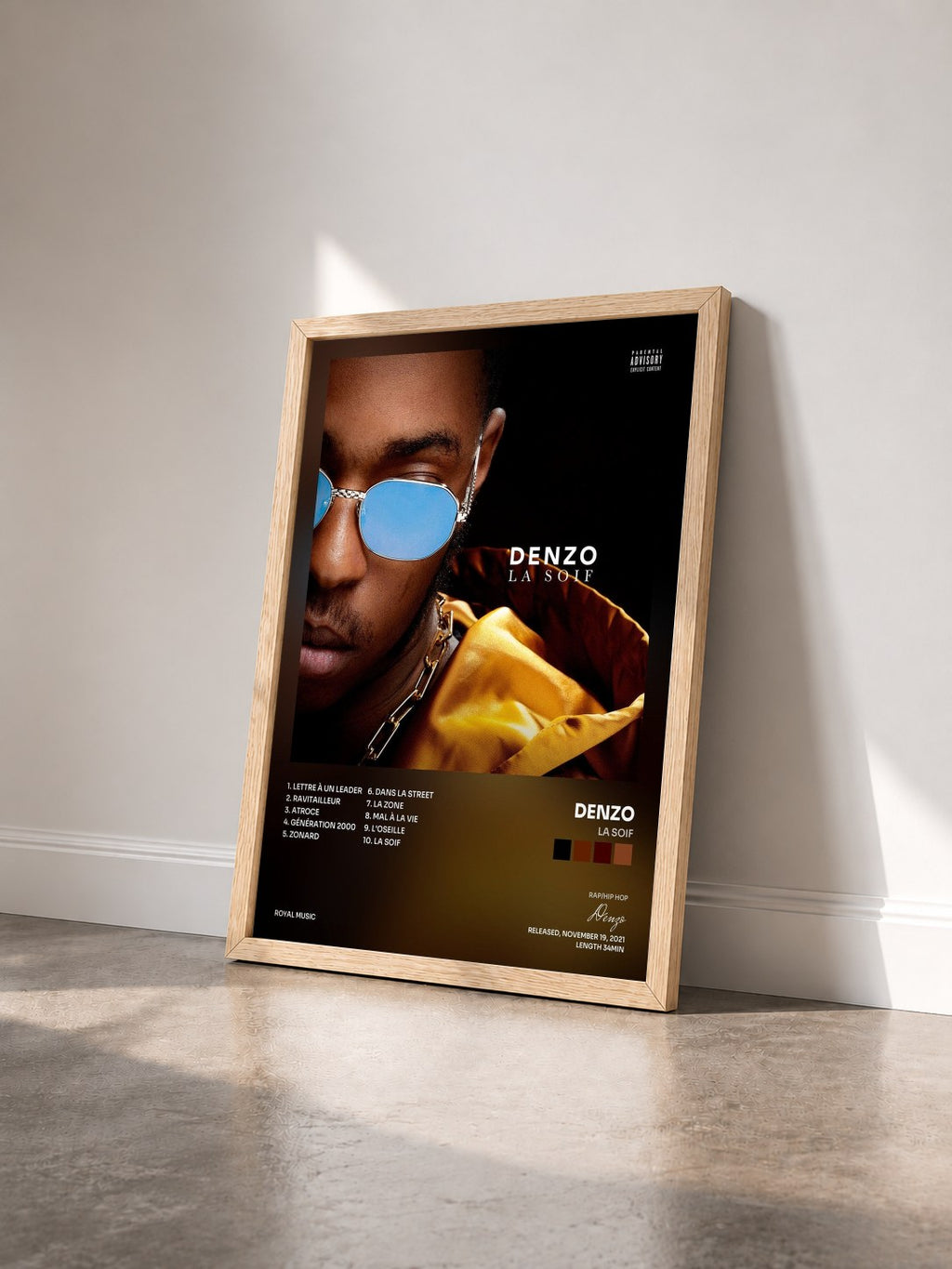 #bois Tableau de l'album La soif de Denzo vu de trois quarts, cadre en bois brut