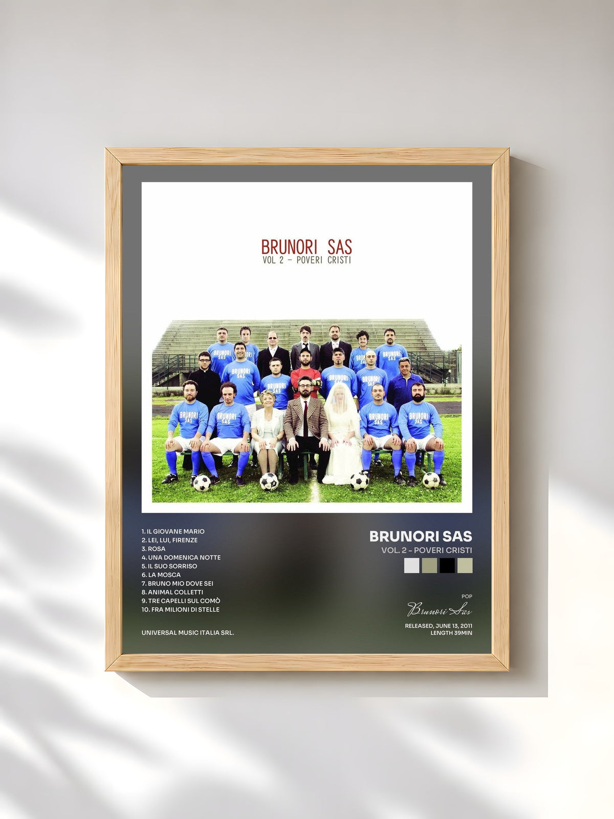 #bois Tableau de l'album Vol. 2 - Poveri Cristi de Brunori Sas, cadre en bois brut, imprimé et encadré en France