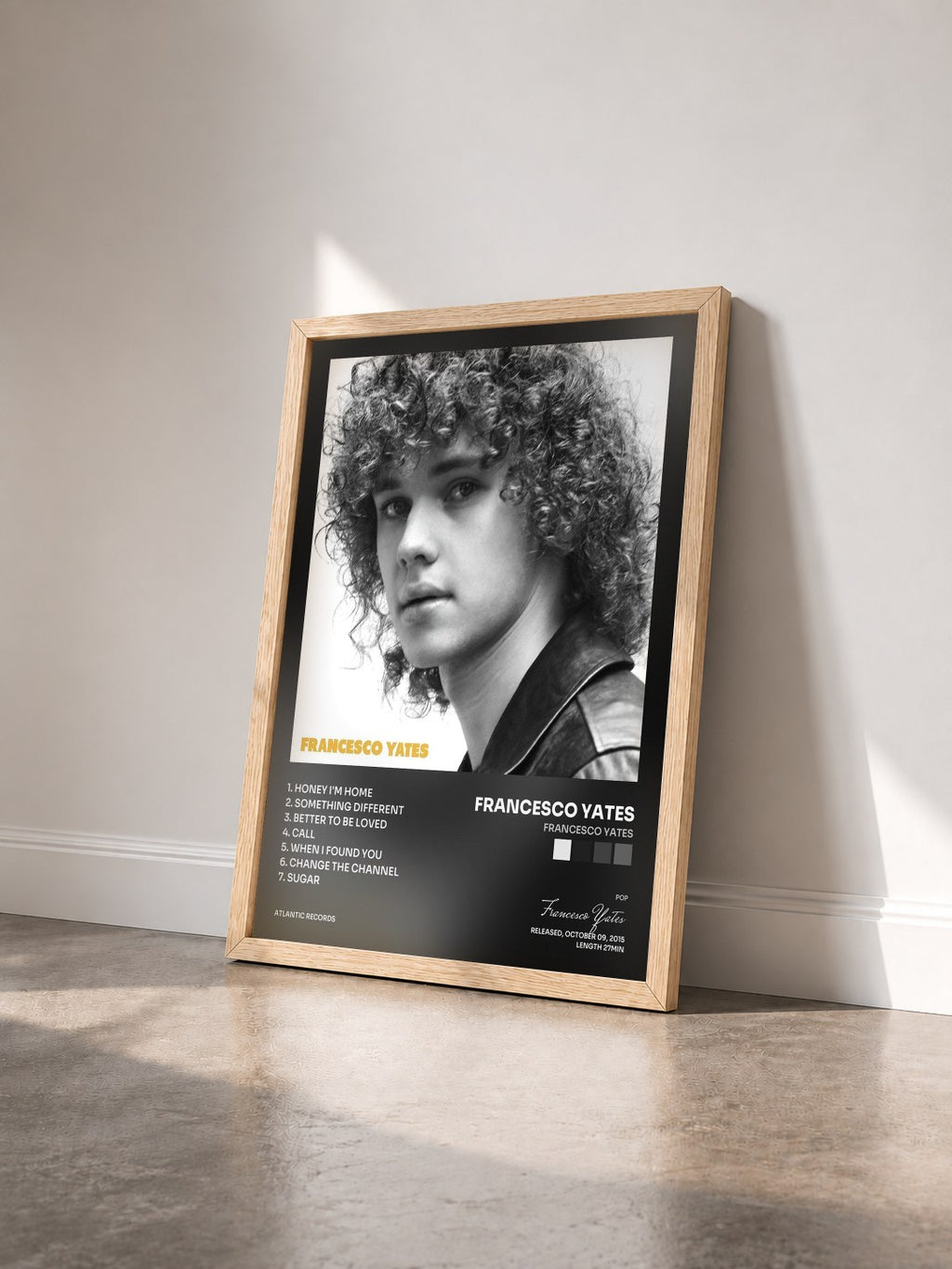 #bois Tableau de l'album Francesco Yates de Francesco Yates vu de trois quarts, cadre en bois brut