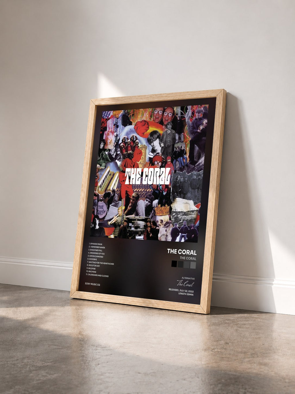 #bois Tableau de l'album The Coral de The Coral vu de trois quarts, cadre en bois brut