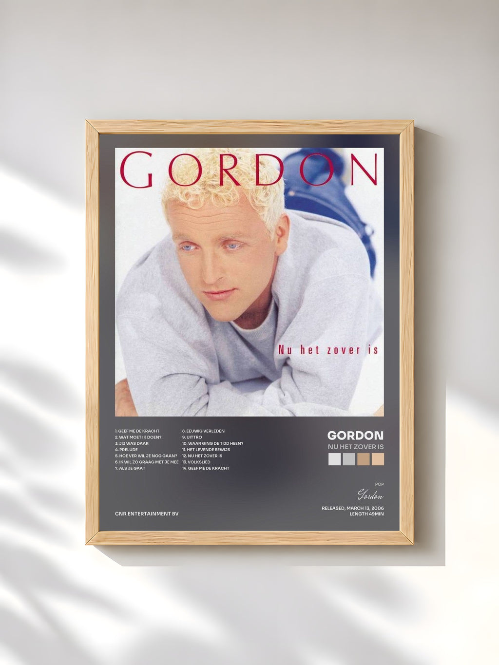 #bois Tableau de l'album Nu Het Zover Is de Gordon, cadre en bois brut, imprimé et encadré en France