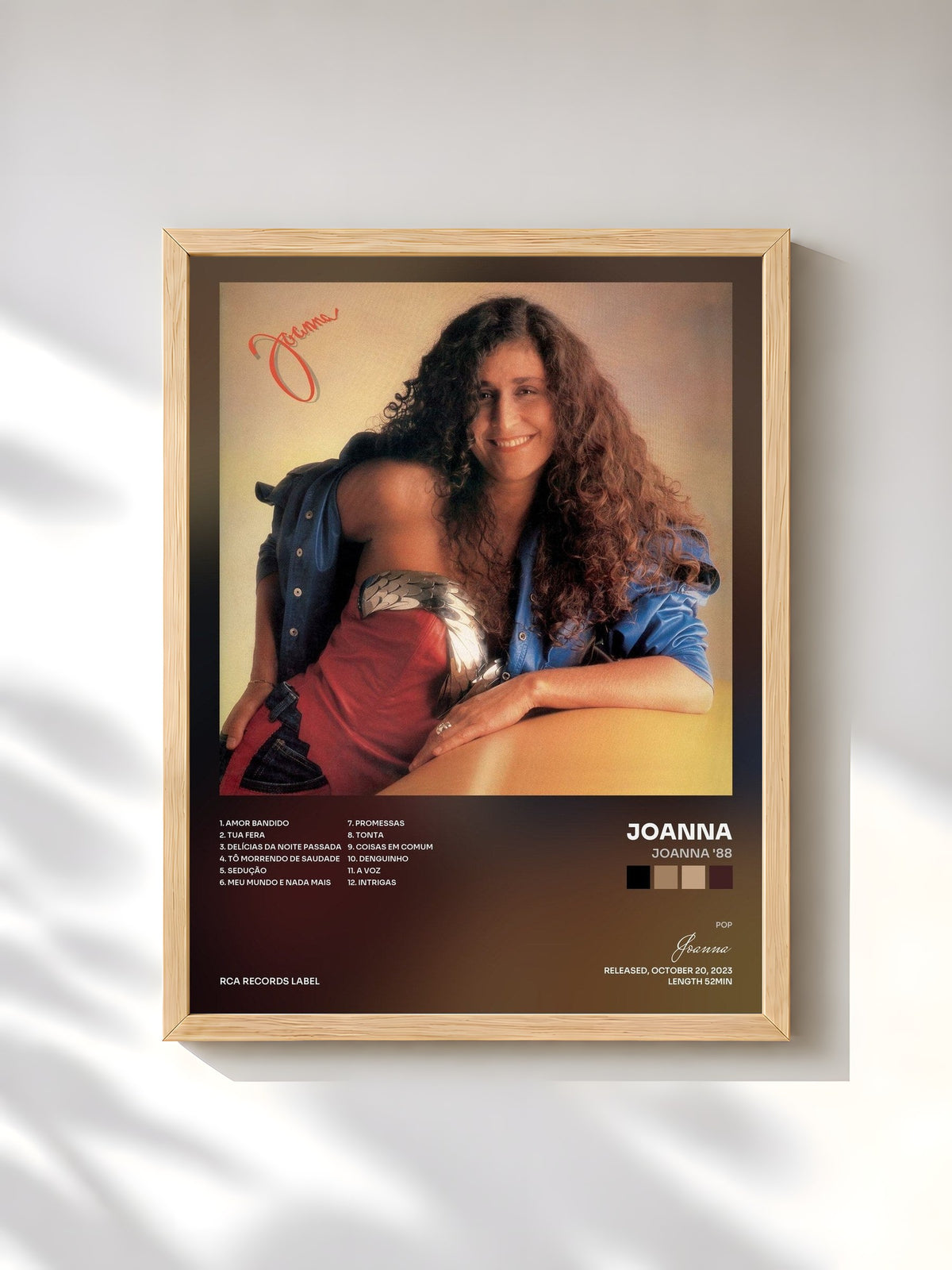 #bois Tableau de l'album Joanna '88 de Joanna, cadre en bois brut, imprimé et encadré en France