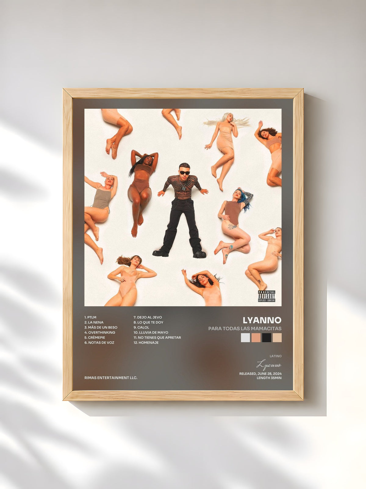 #bois Tableau de l'album PARA TODAS LAS MAMACITAS de Lyanno, cadre en bois brut, imprimé et encadré en France