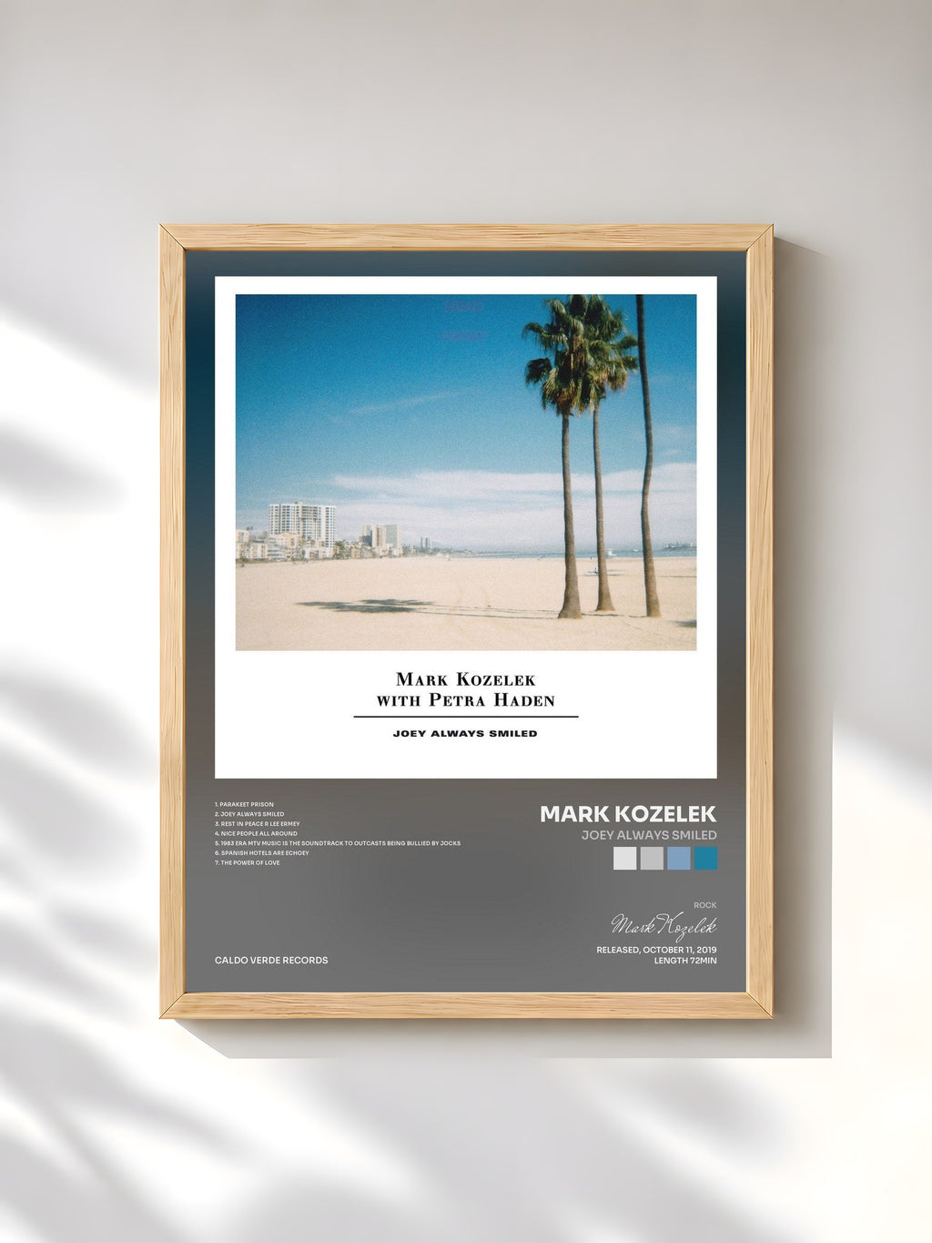 #bois Tableau de l'album Joey Always Smiled de Mark Kozelek, cadre en bois brut, imprimé et encadré en France