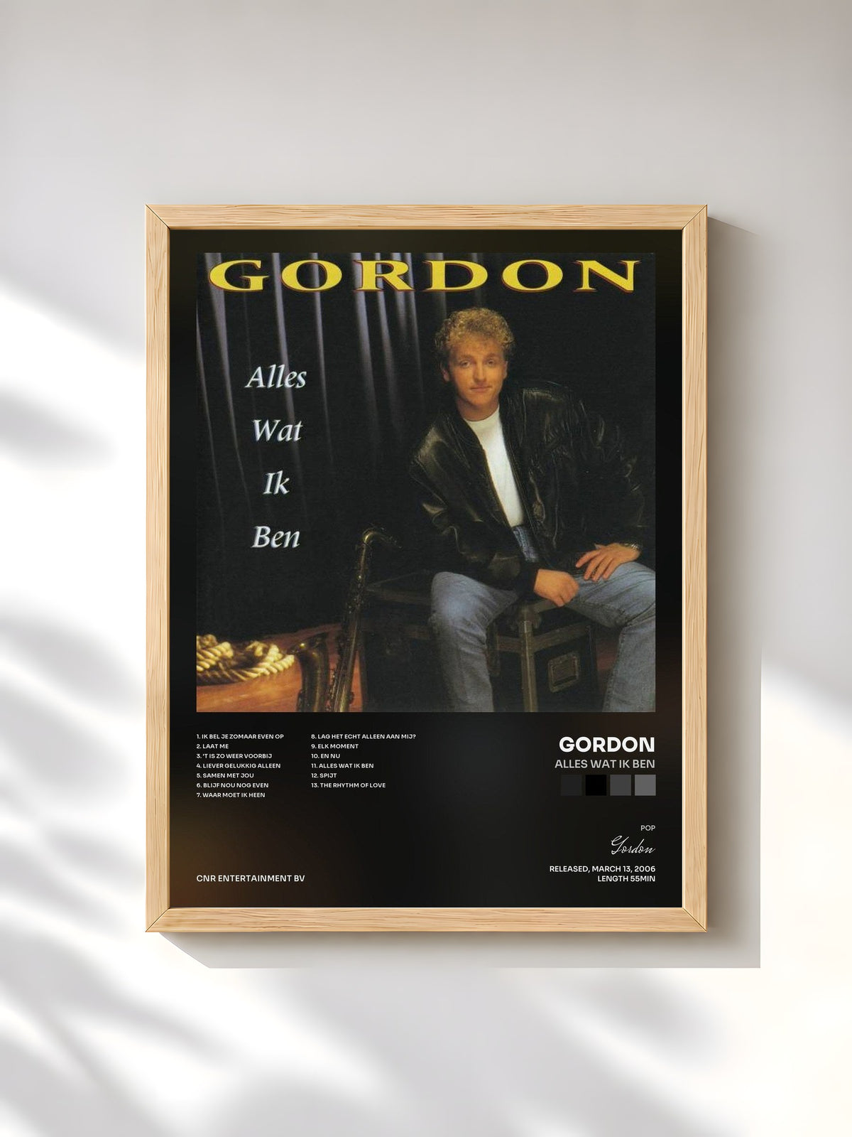 #bois Tableau de l'album Alles Wat Ik Ben de Gordon, cadre en bois brut, imprimé et encadré en France