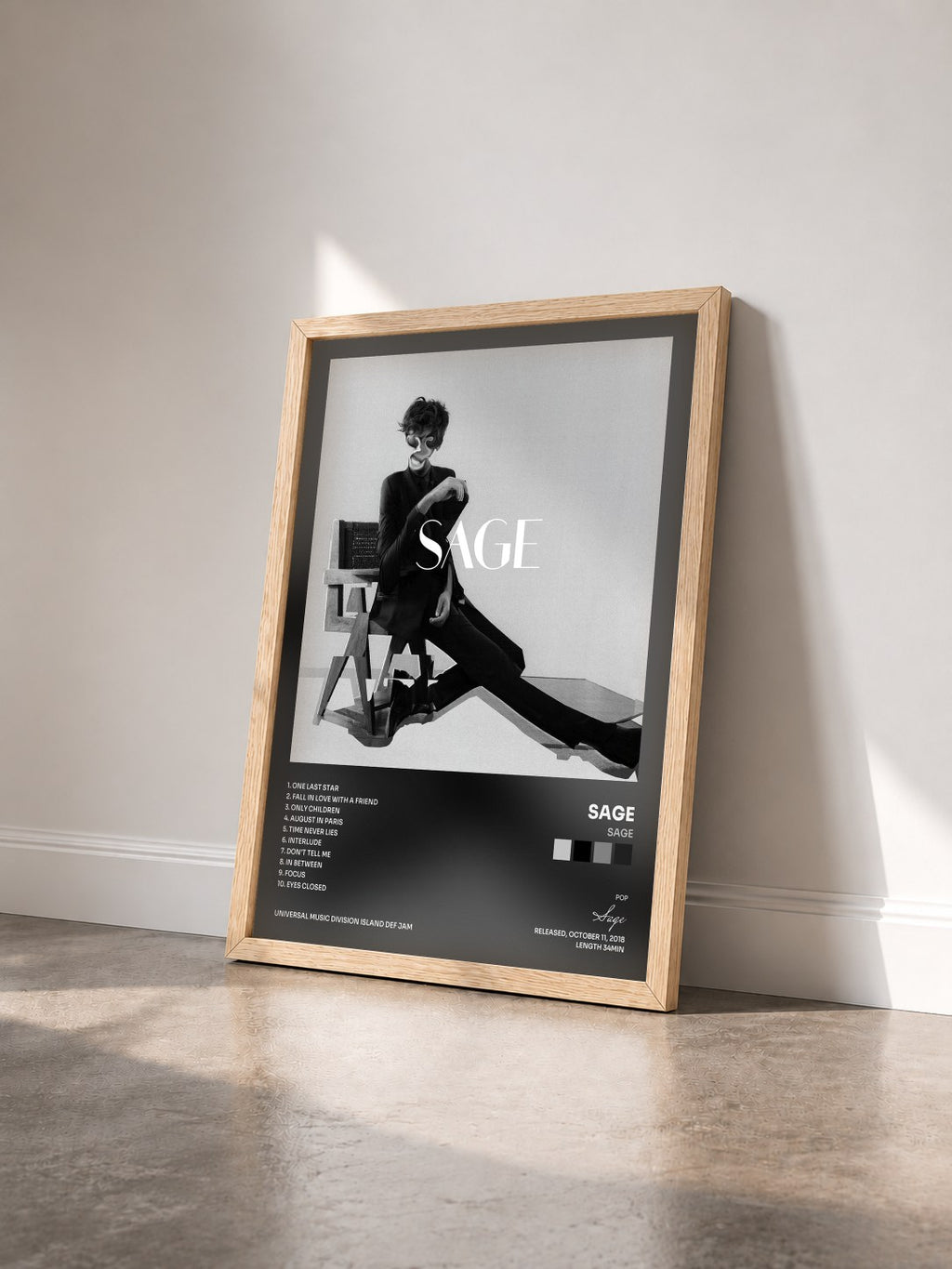 #bois Tableau de l'album Sage de Sage vu de trois quarts, cadre en bois brut