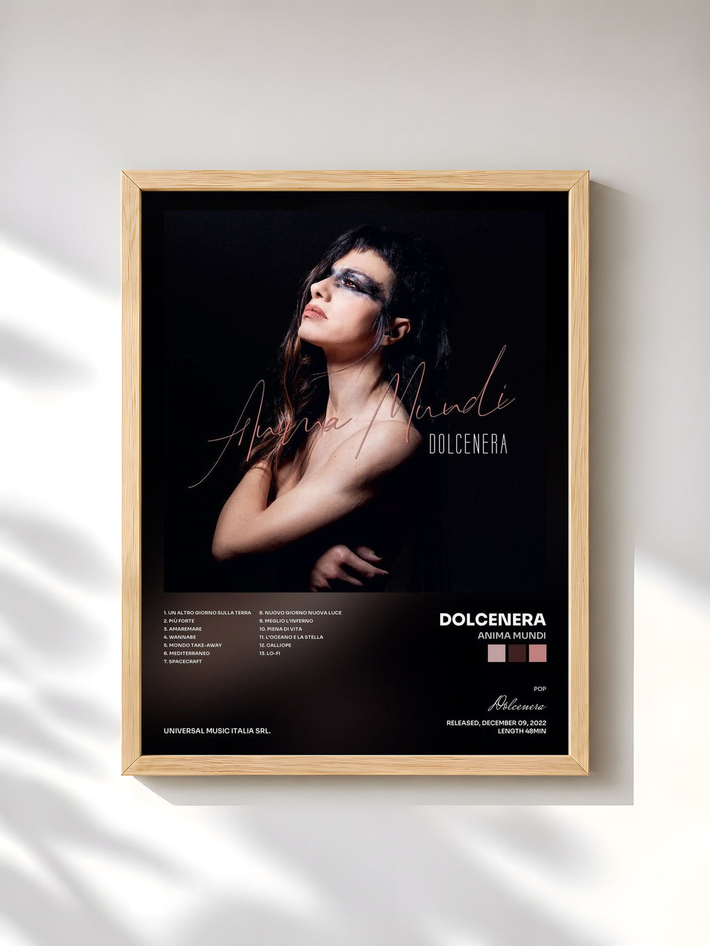 #bois Tableau de l'album Anima Mundi de Dolcenera, cadre en bois brut, imprimé et encadré en France