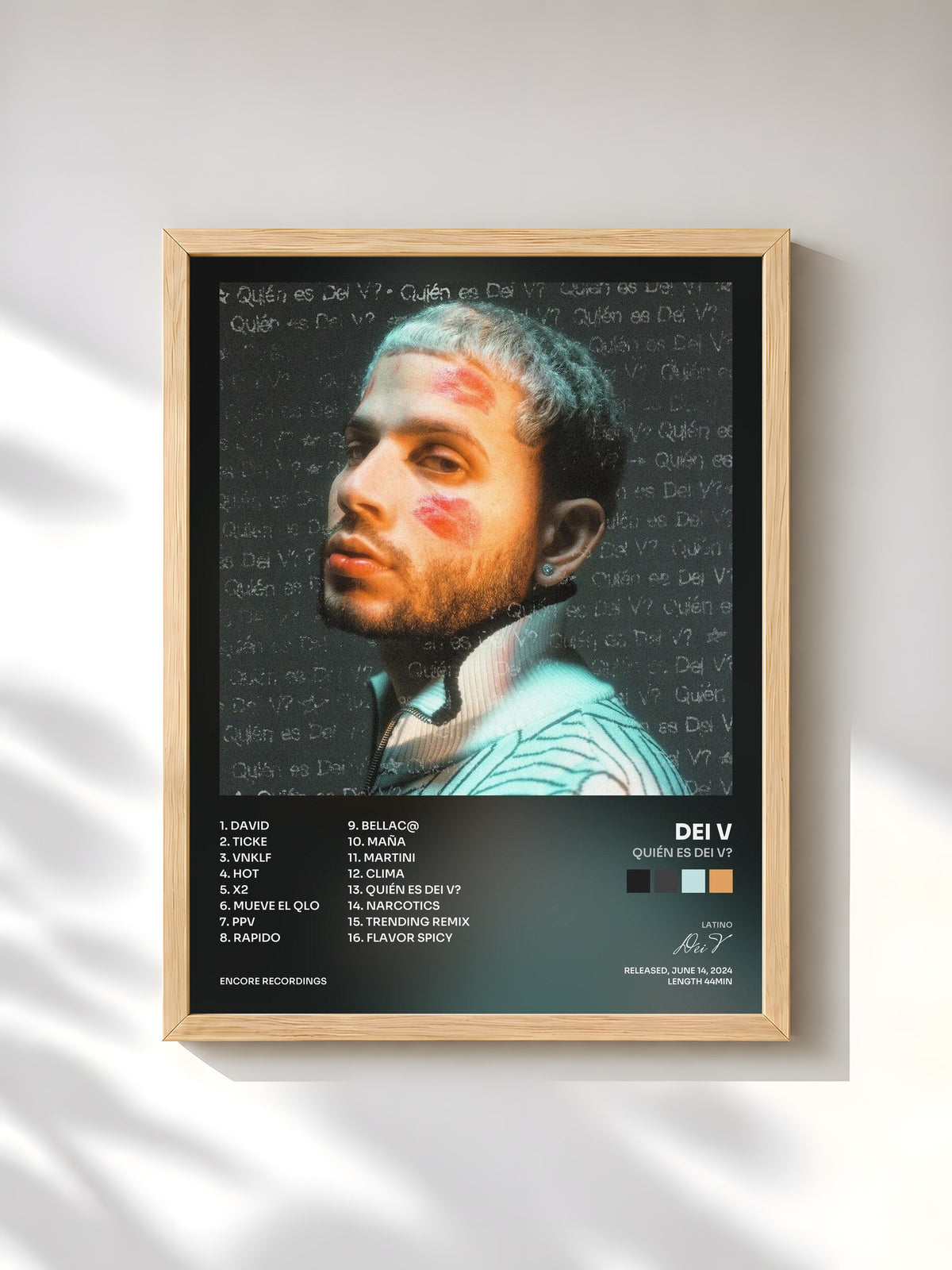 #bois Tableau de l'album Quién Es Dei V? de Dei V, cadre en bois brut, imprimé et encadré en France