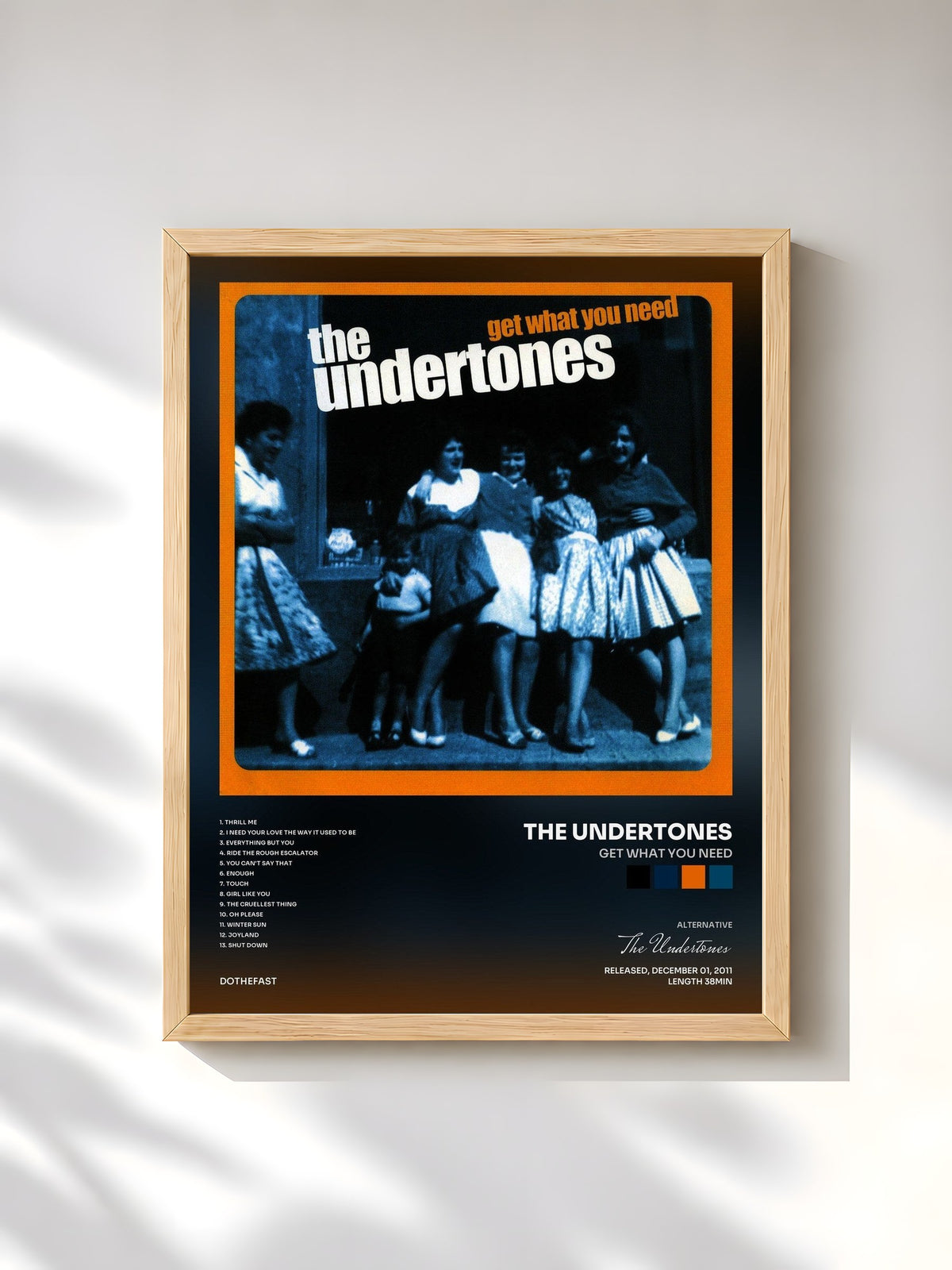 #bois Tableau de l'album Get What You Need de The Undertones, cadre en bois brut, imprimé et encadré en France