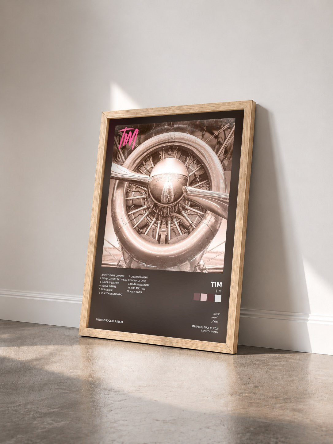 #bois Tableau de l'album Tim de Tim vu de trois quarts, cadre en bois brut