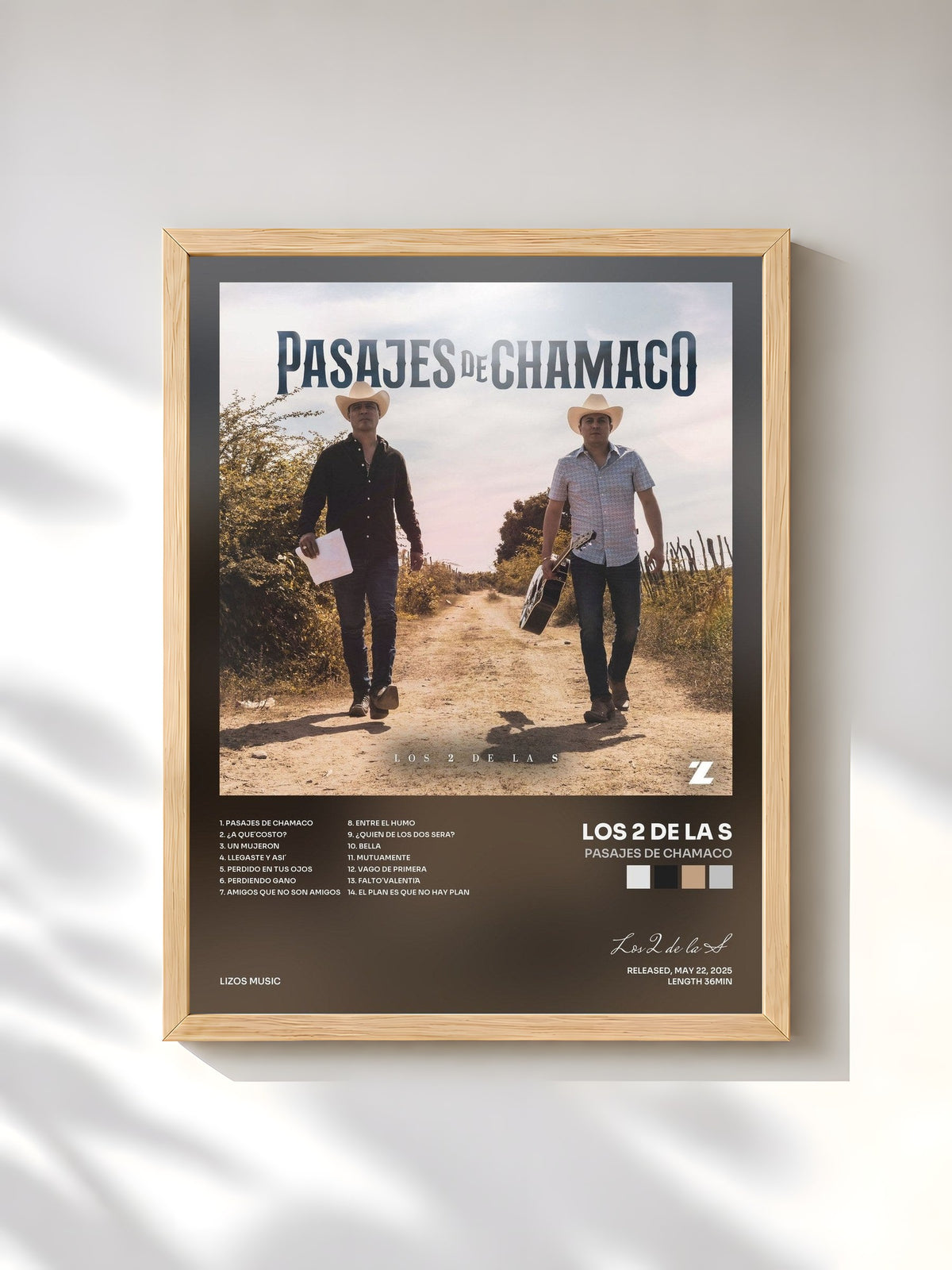 #bois Tableau de l'album Pasajes de Chamaco de Los 2 de la S, cadre en bois brut, imprimé et encadré en France