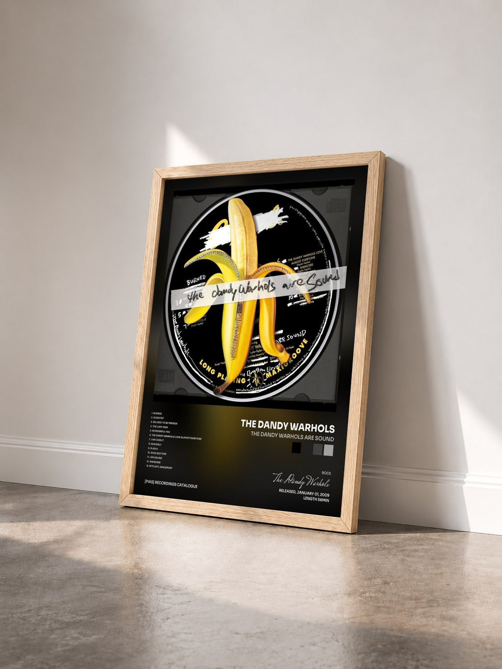 #bois Tableau de l'album The Dandy Warhols Are Sound de The Dandy Warhols vu de trois quarts, cadre en bois brut