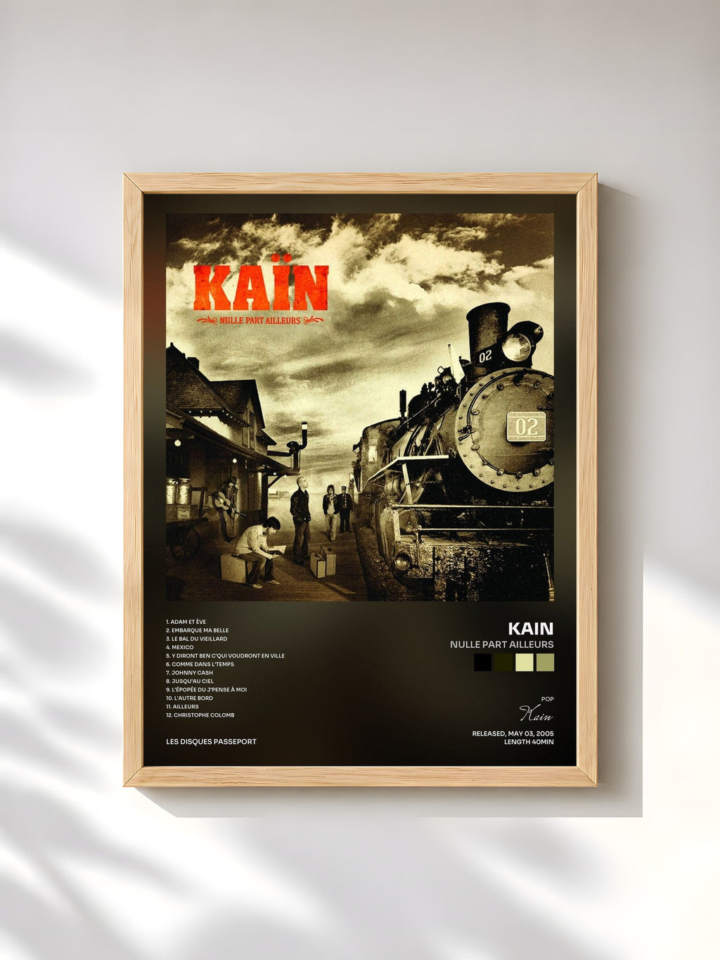 #bois Tableau de l'album Nulle part ailleurs de Kain, cadre en bois brut, imprimé et encadré en France
