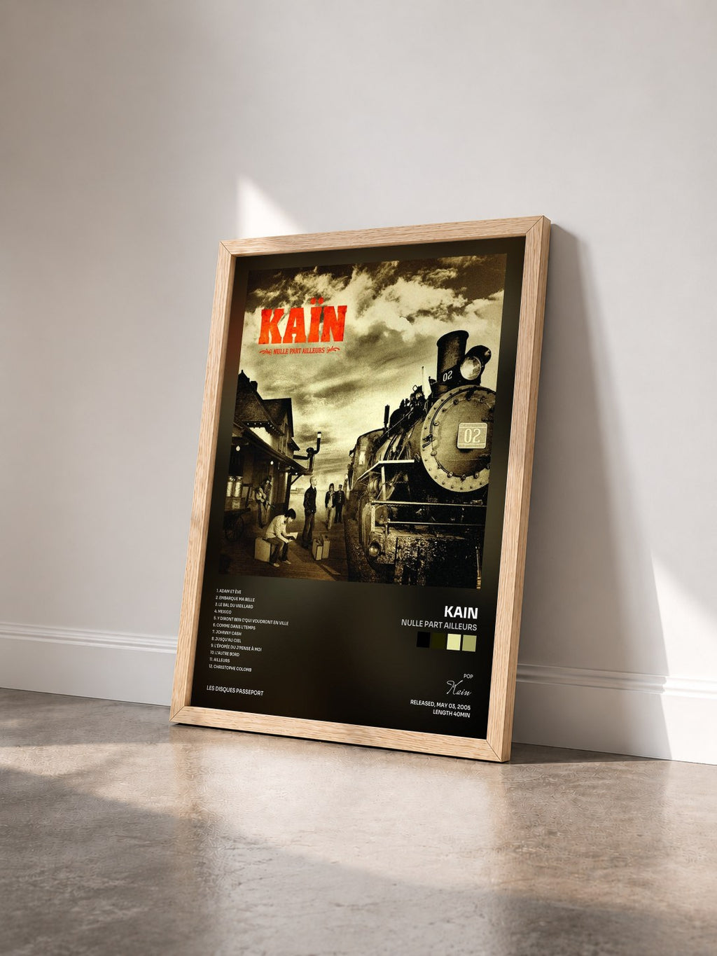 #bois Tableau de l'album Nulle part ailleurs de Kain vu de trois quarts, cadre en bois brut
