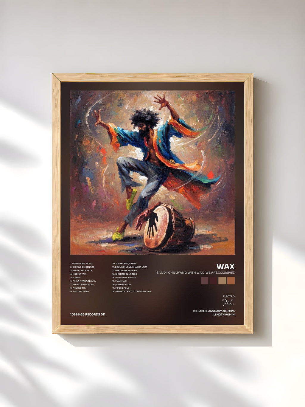 #bois Tableau de l'album Isandi_ChilliYano with WaX_We.are.Xclusivez de Wax, cadre en bois brut, imprimé et encadré en France