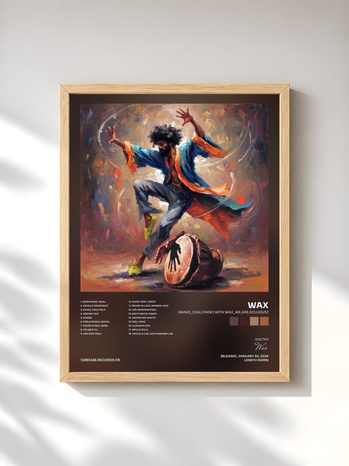 #bois Tableau de l'album Isandi_ChilliYano with WaX_We.are.Xclusivez de Wax, cadre en bois brut, imprimé et encadré en France