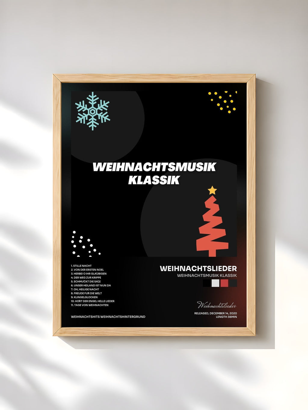 #bois Tableau de l'album Weihnachtsmusik Klassik de Weihnachtslieder, cadre en bois brut, imprimé et encadré en France