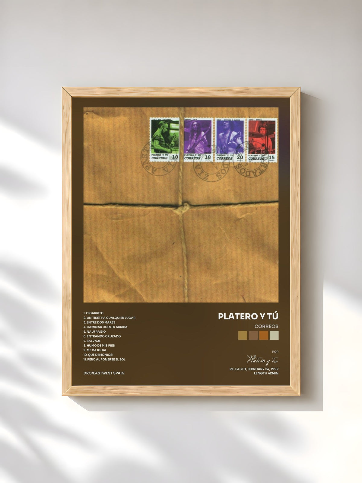 #bois Tableau de l'album Correos de Platero y tú, cadre en bois brut, imprimé et encadré en France