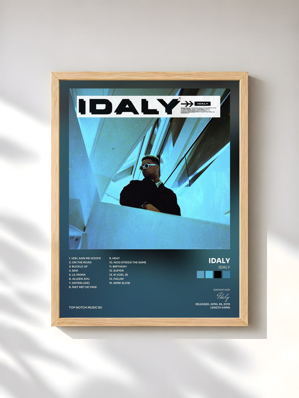 #bois Tableau de l'album IDALY de Idaly, cadre en bois brut, imprimé et encadré en France