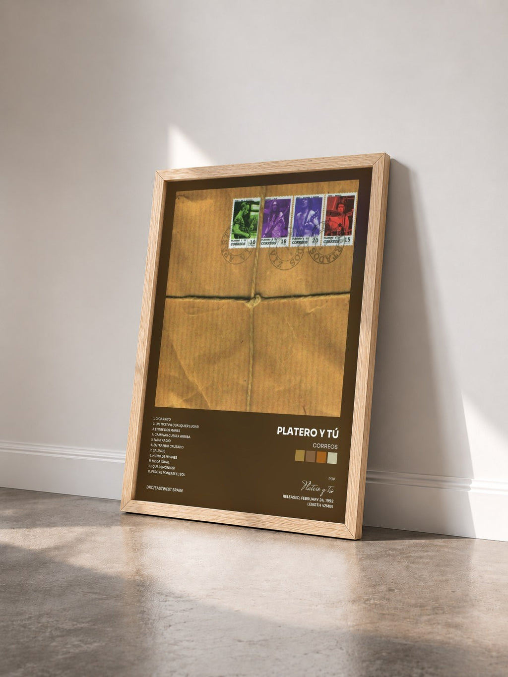 #bois Tableau de l'album Correos de Platero y tú vu de trois quarts, cadre en bois brut