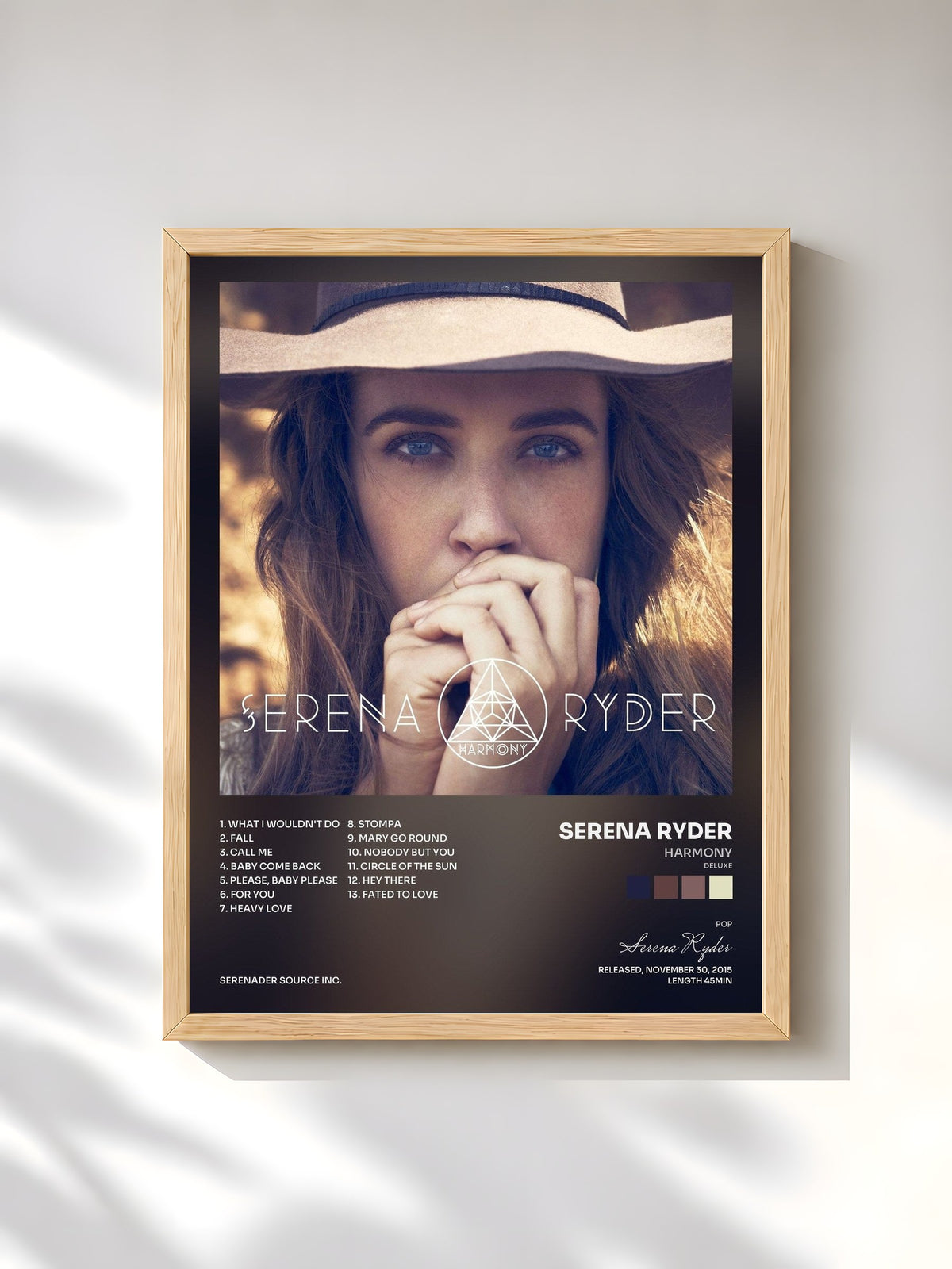#bois Tableau de l'album Harmony (Deluxe) de Serena Ryder, cadre en bois brut, imprimé et encadré en France
