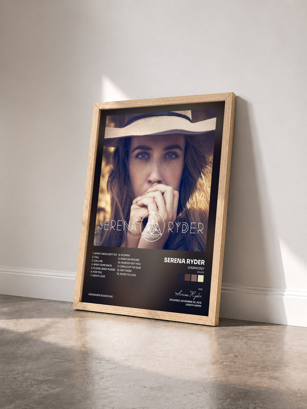 #bois Tableau de l'album Harmony (Deluxe) de Serena Ryder vu de trois quarts, cadre en bois brut