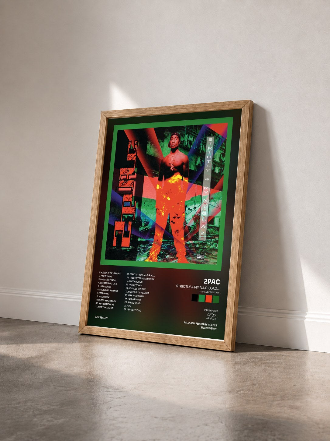 #bois Tableau de l'album Strictly 4 My N.I.G.G.A.Z... (Expanded Edition) de 2Pac vu de trois quarts, cadre en bois brut